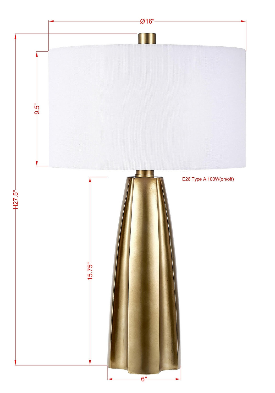 Forty West - 720151 - One Light Table Lamp - Turner - Brass