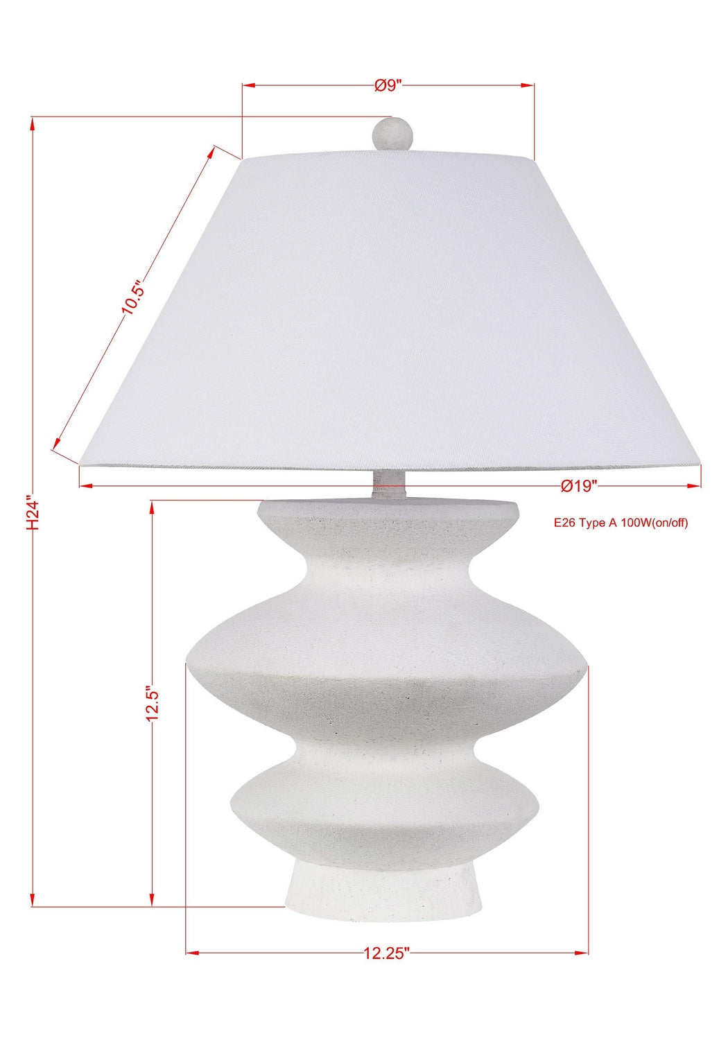 Forty West - 720153 - One Light Table Lamp - Natasha - White
