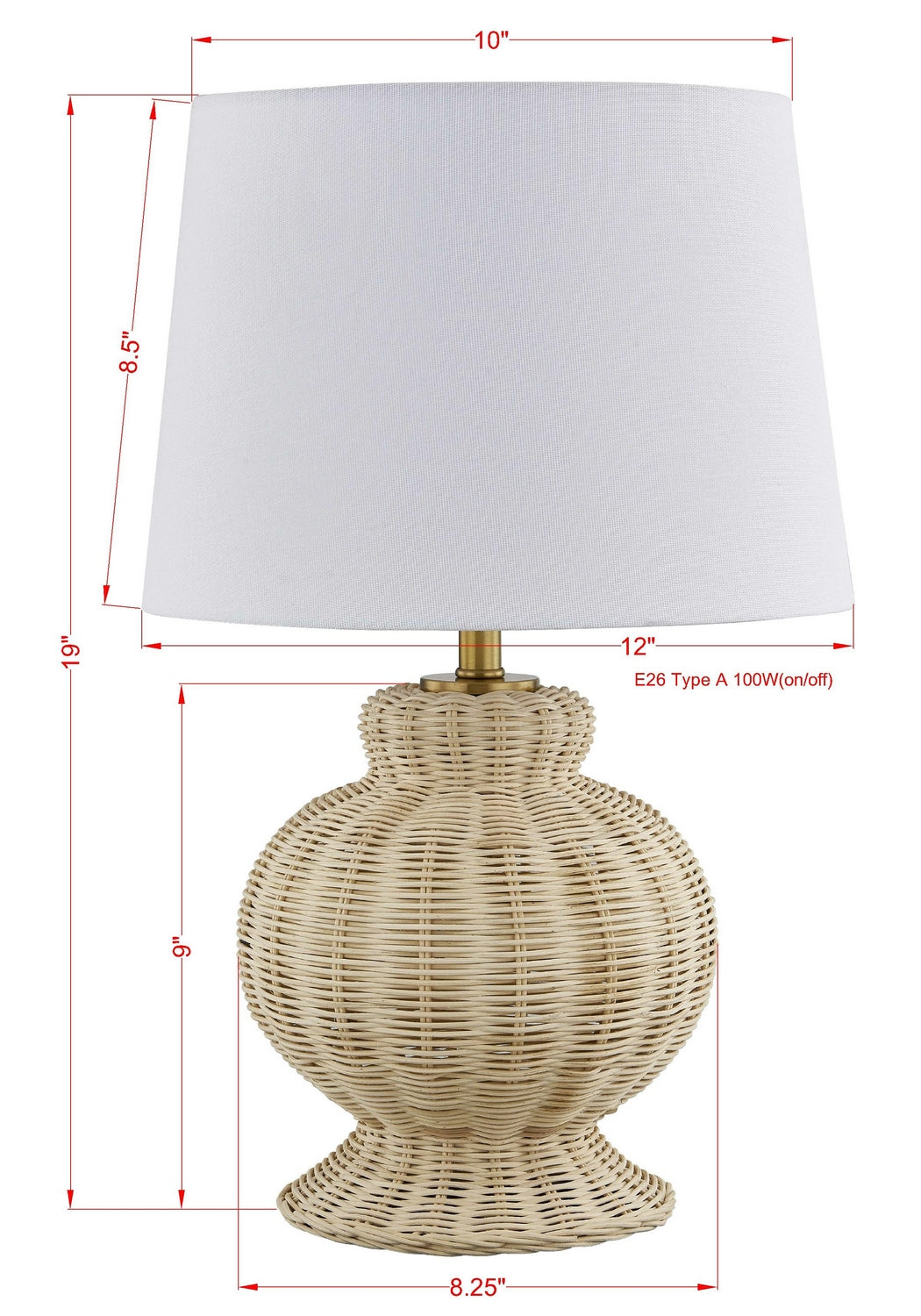 Forty West - 72634 - One Light Table Lamp - Mellie - Light Natural Brown Wood
