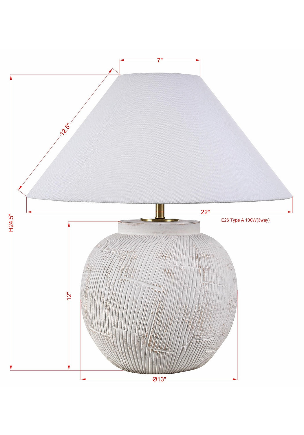 Forty West - 72639 - One Light Table Lamp - Ward - White-washed