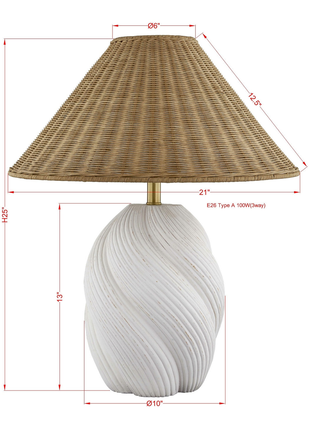 Forty West - 72640 - One Light Table Lamp - Royce - White
