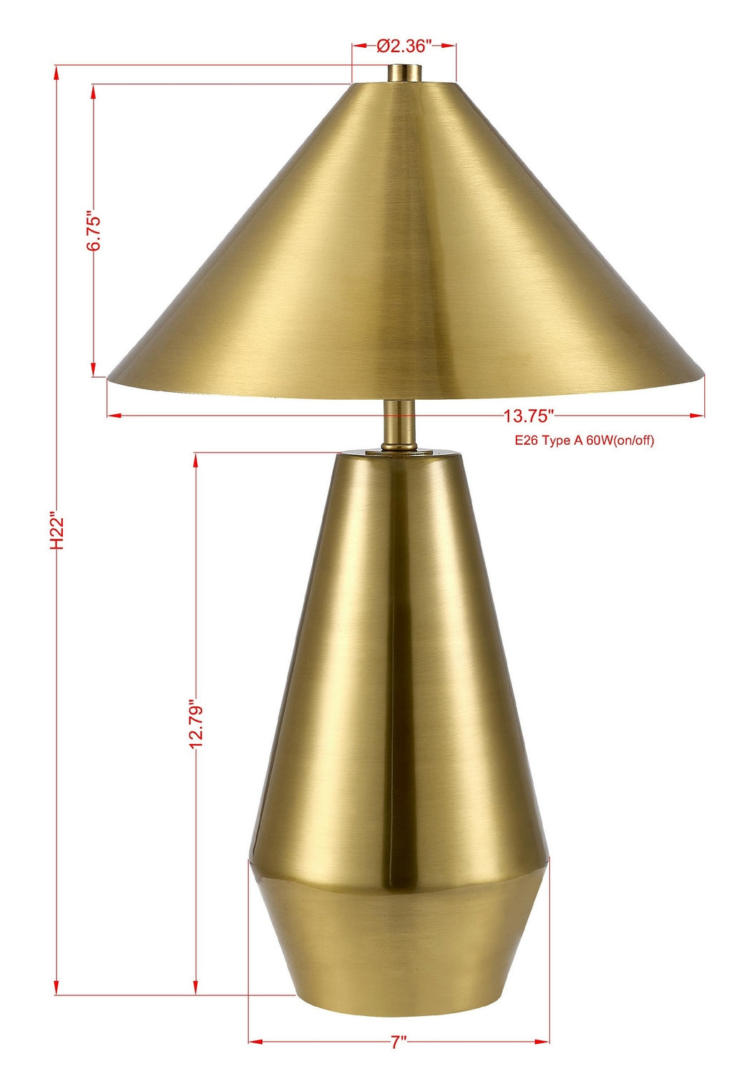 Forty West - 72649 - One Light Table Lamp - Finch - Brass