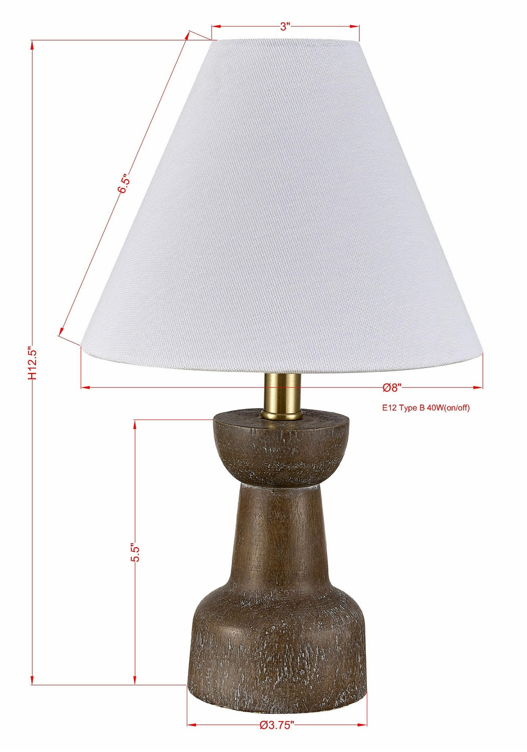 Forty West - 72655 - One Light Table Lamp - Becker - Brown