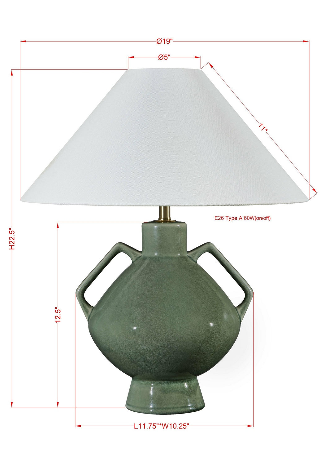 Forty West - 72658 - One Light Table Lamp - Blakely - Green