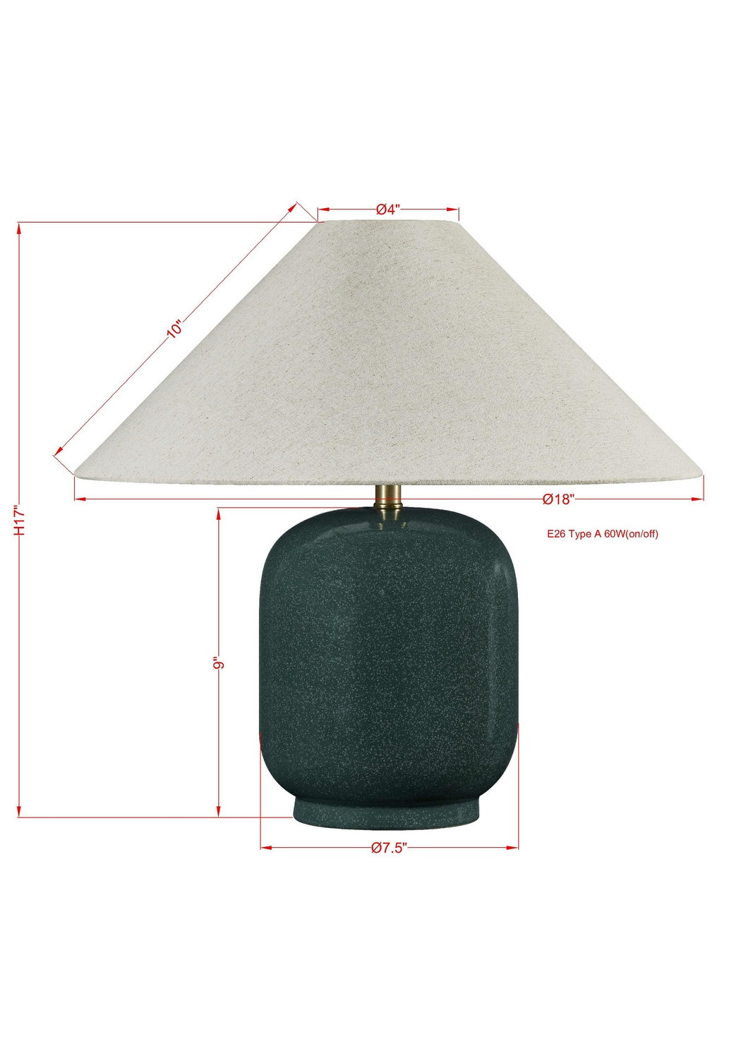 Forty West - 72659 - One Light Table Lamp - Gillian - Teal
