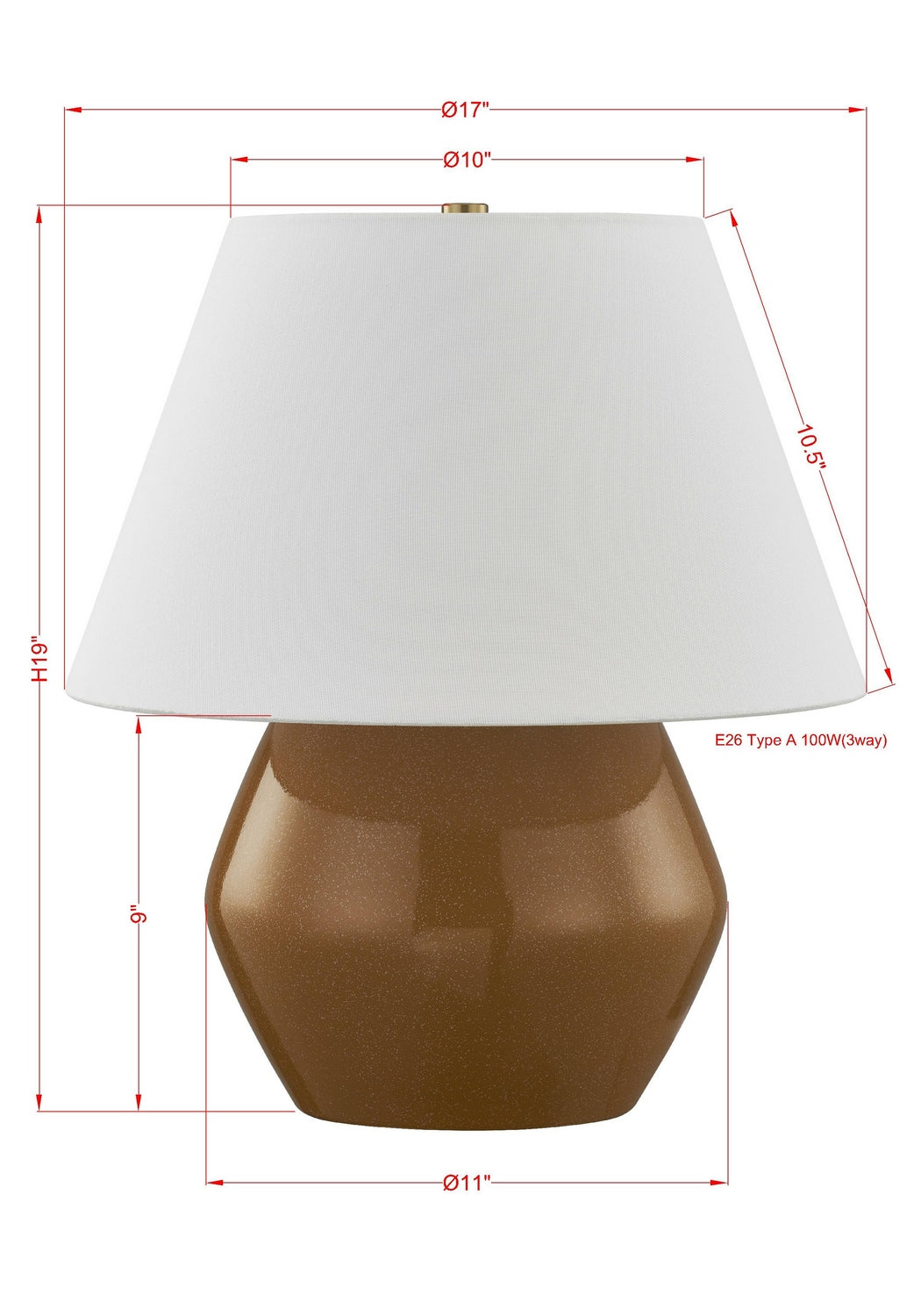 Forty West - 72660 - One Light Table Lamp - Lainey - Brown