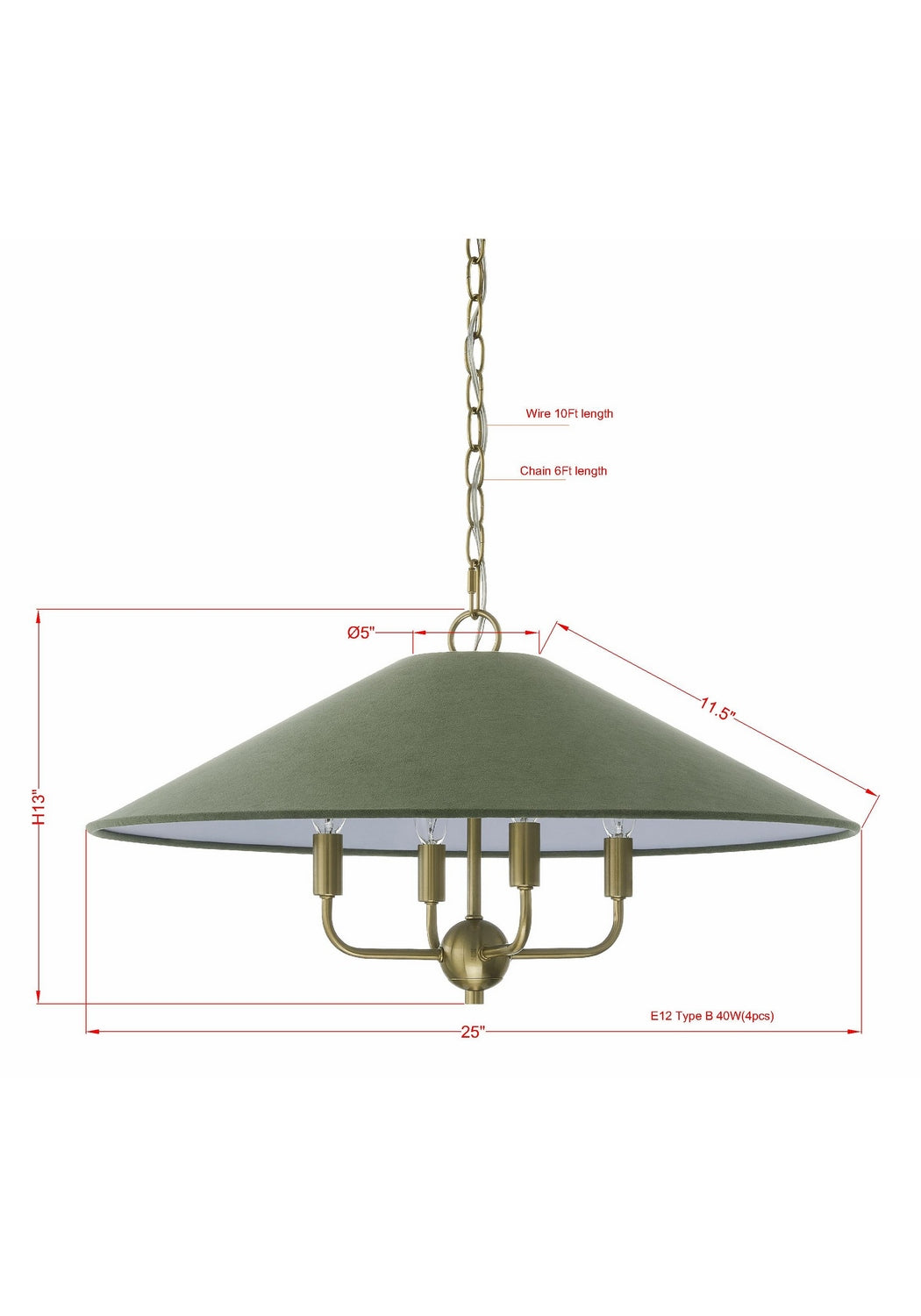 Forty West - 72666 - Four Light Chandelier - Ransom - Aged Brass