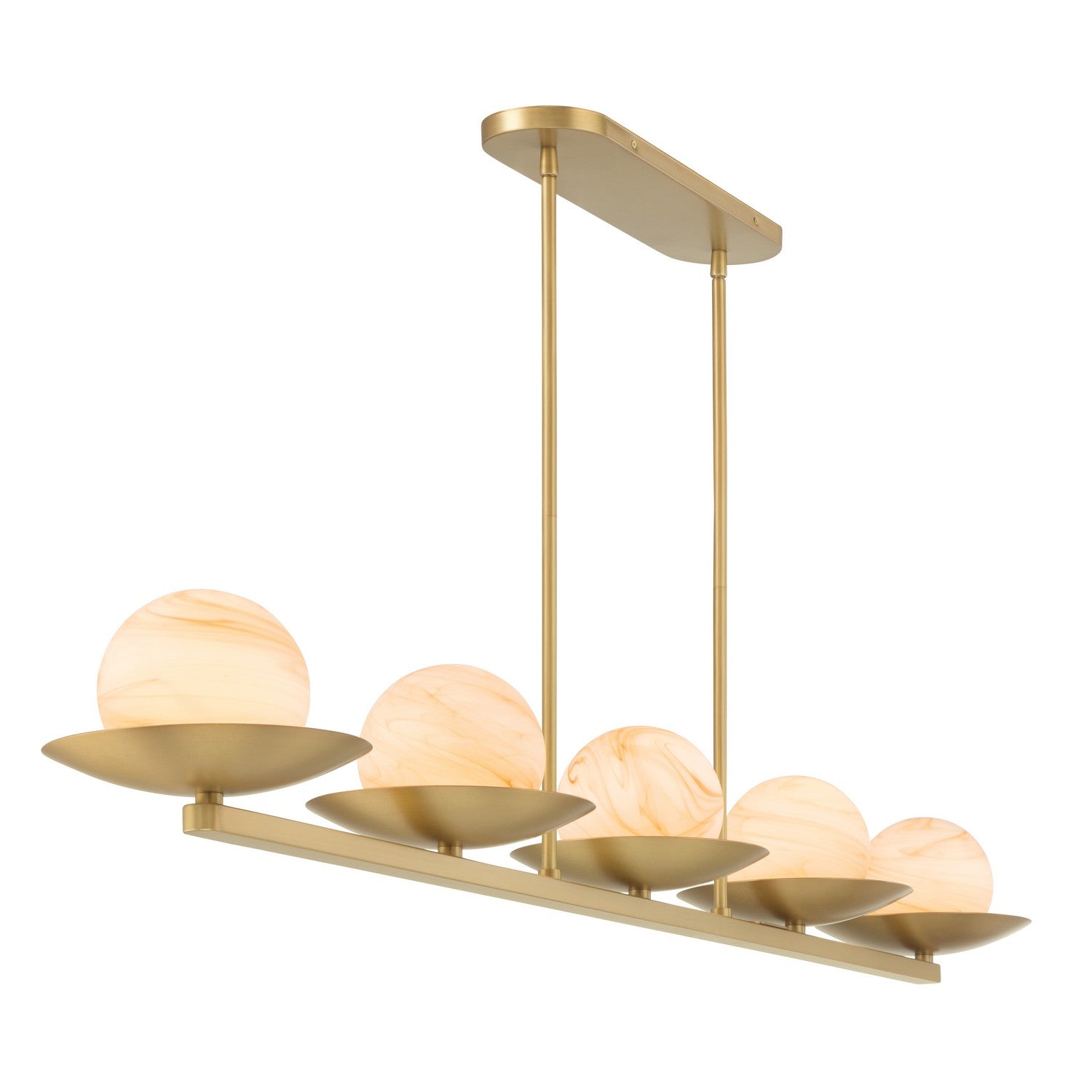 Minka-Lavery - 10387-732 - Five Light Linear Chandelier - Olenne - Legacy Brass