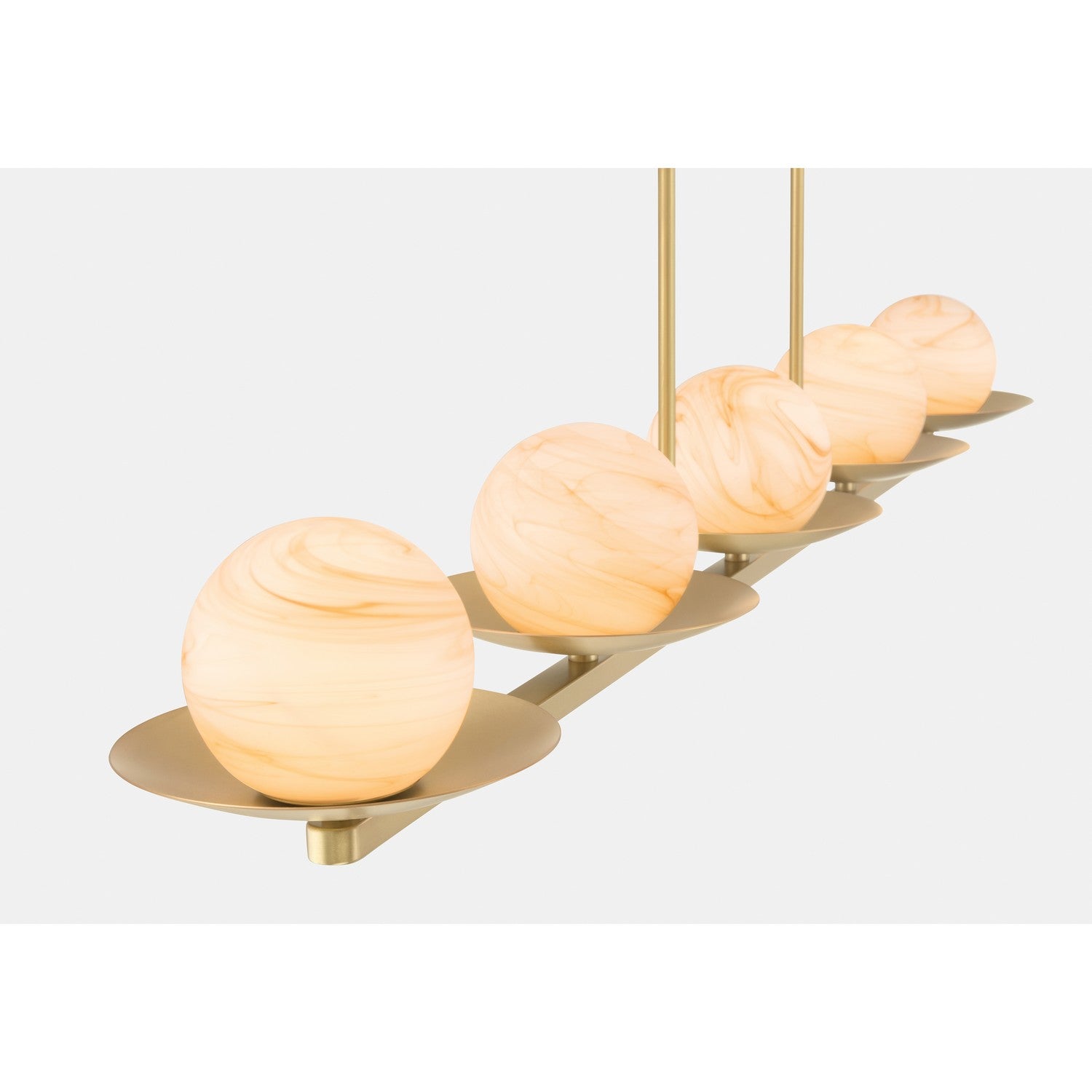 Minka-Lavery - 10387-732 - Five Light Linear Chandelier - Olenne - Legacy Brass
