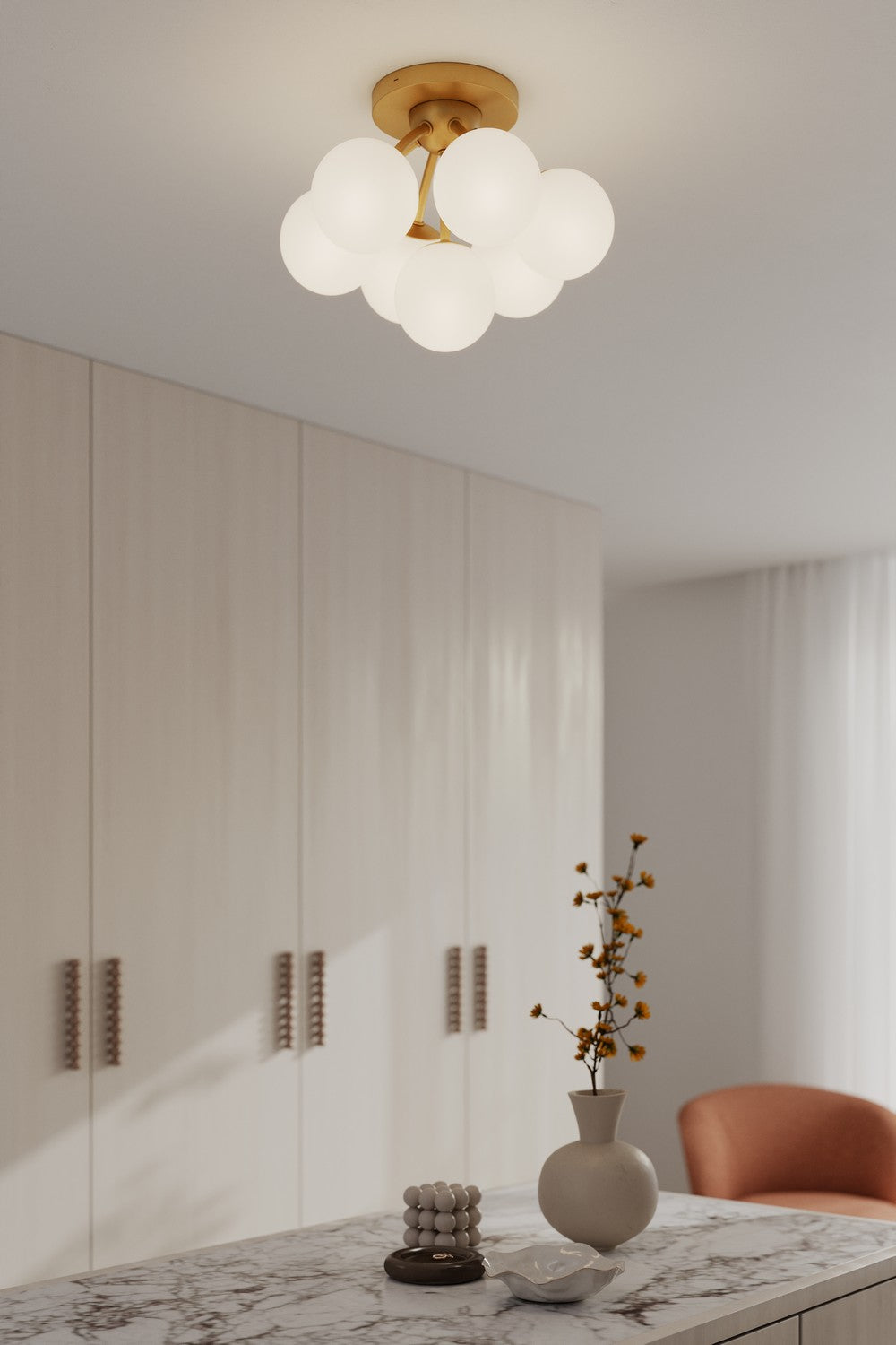Minka-Lavery - 12077-732 - Seven Light Semi-Flush Mount - Lunara - Legacy Brass