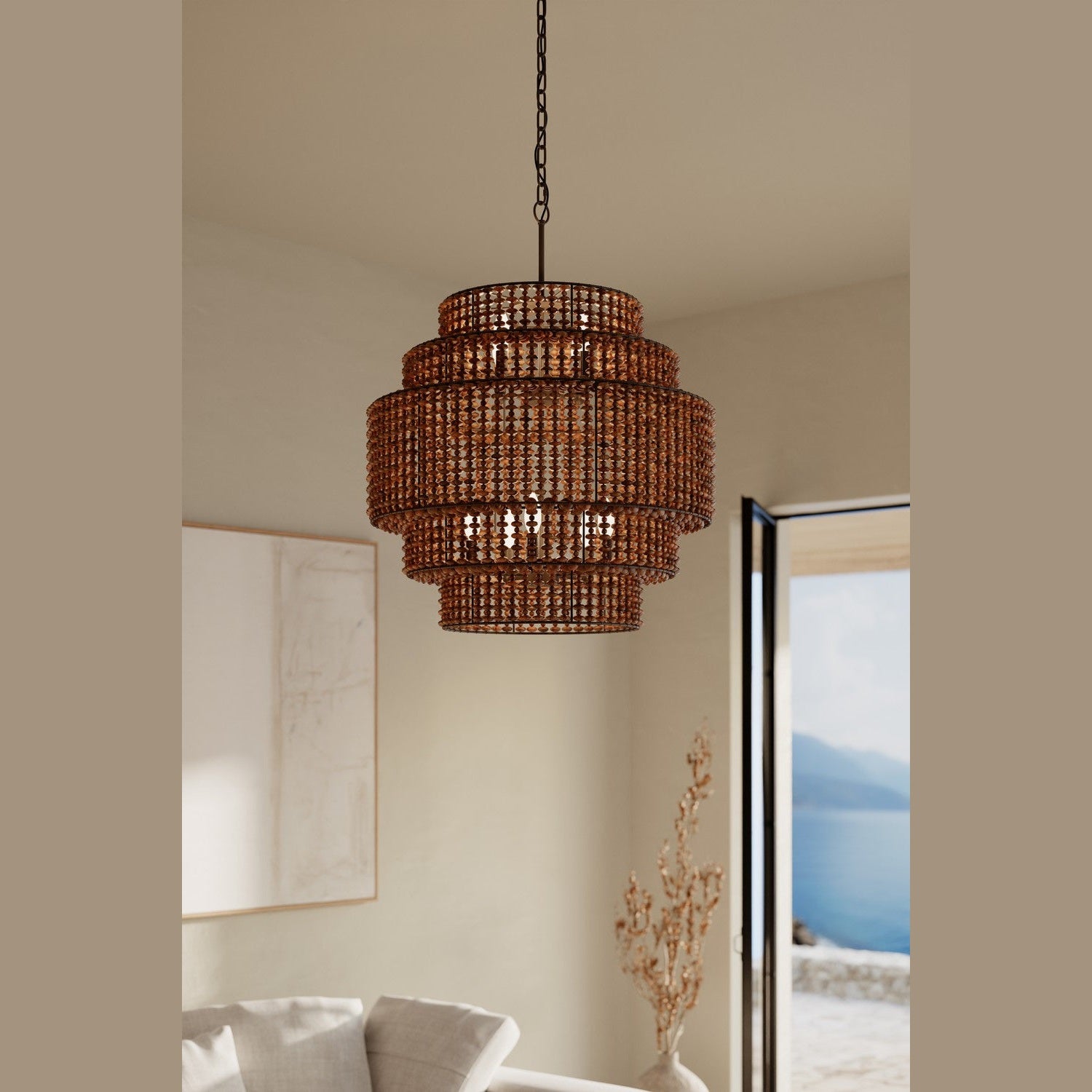 Minka-Lavery - 12959-860 - Nine Light Pendant - Beaudelle - Dark Bronze