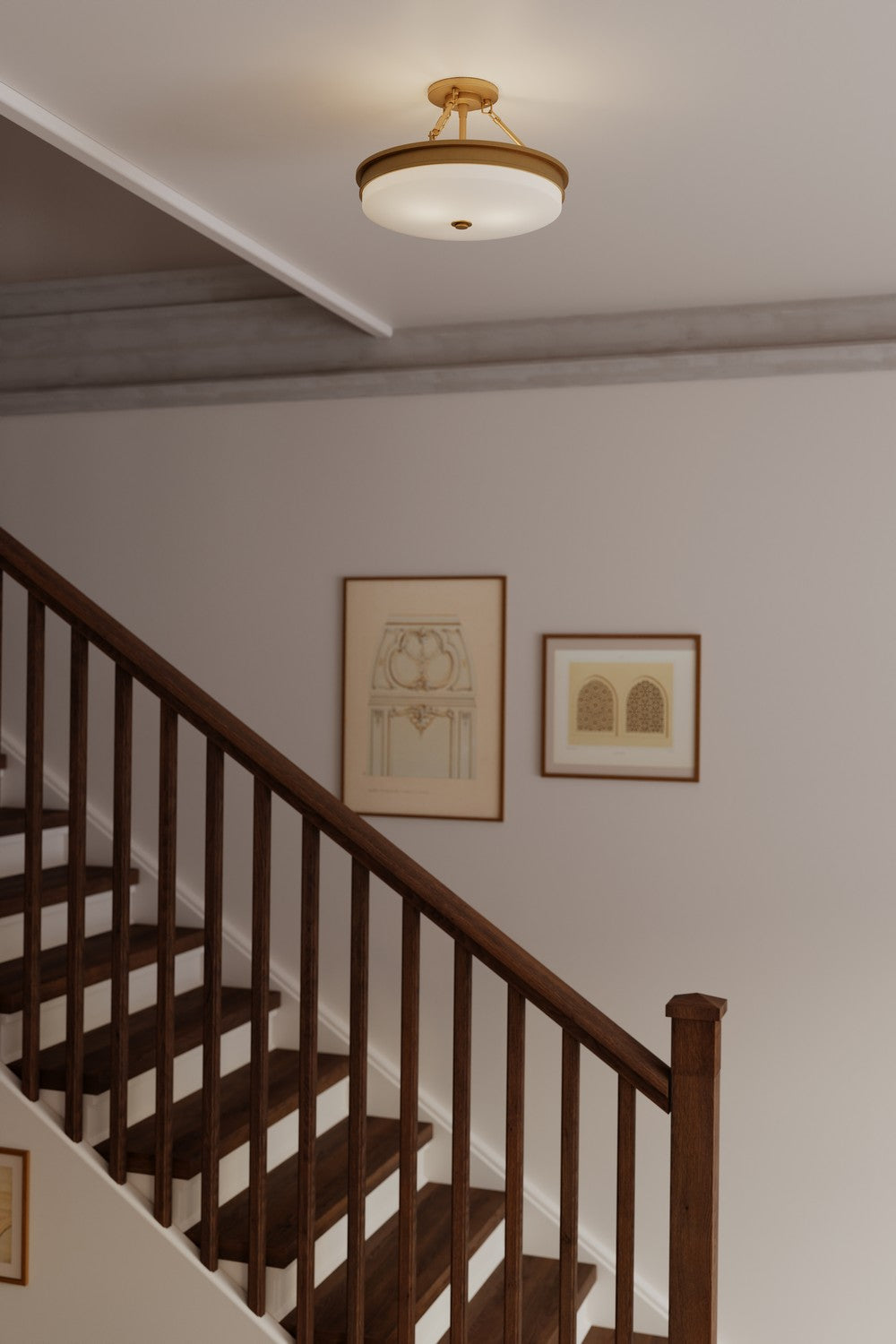 Minka-Lavery - 14086-732 - Three Light Semi-Flush Mount - Halora - Legacy Brass