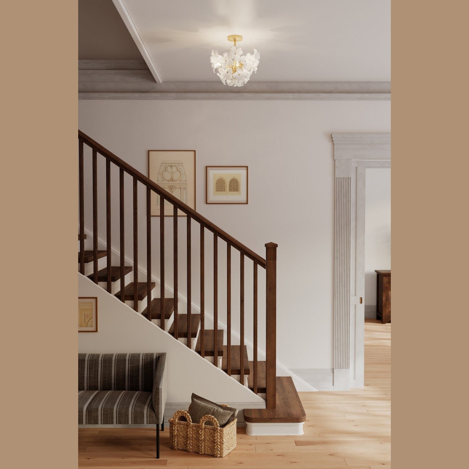Metropolitan - N2224-732 - Three Light Semi-Flush Mount - Bloome - Legacy Brass
