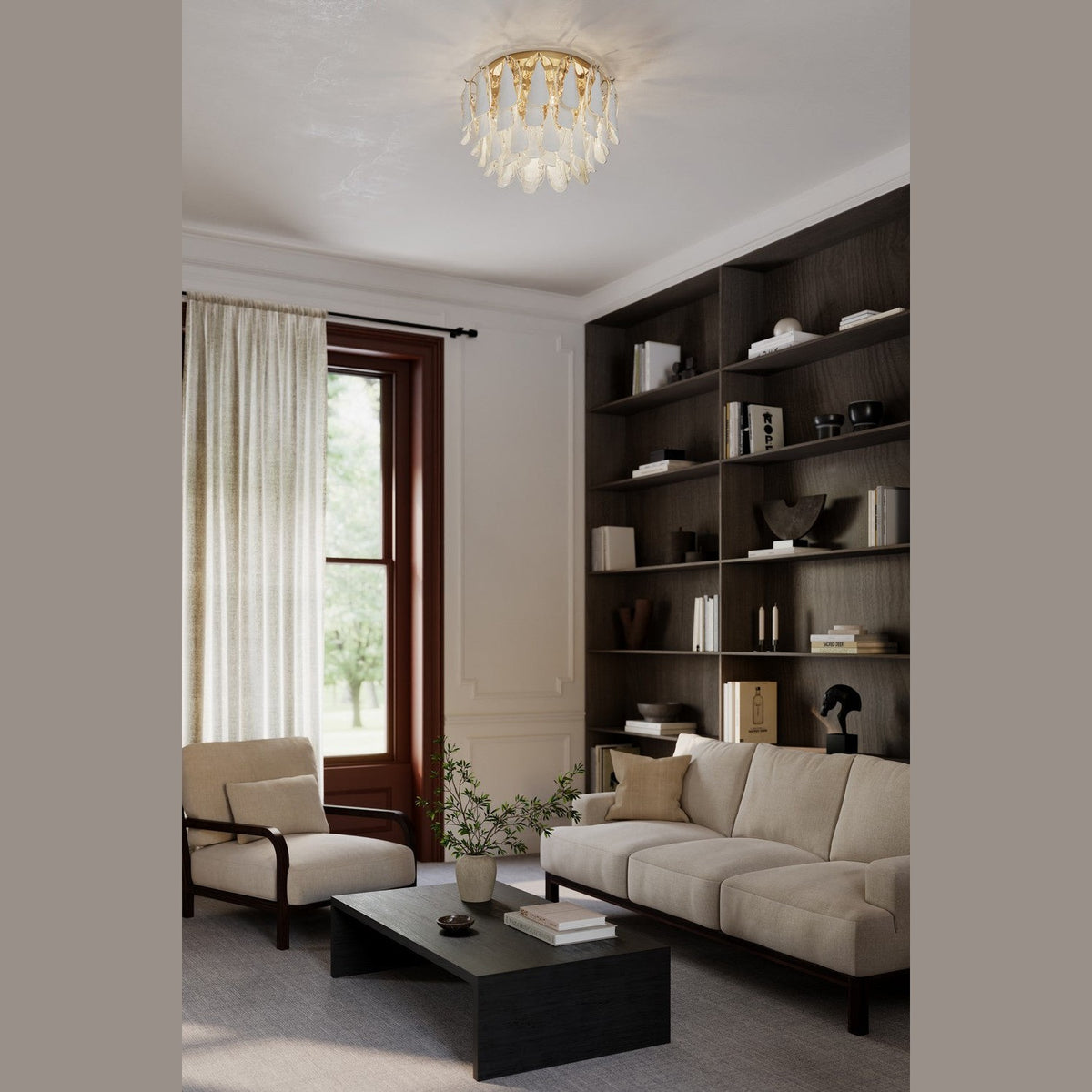 Metropolitan - N3476-732 - Six Light Flush Mount - Verla Crest - Legacy Brass