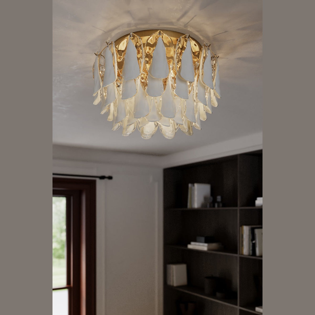 Metropolitan - N3476-732 - Six Light Flush Mount - Verla Crest - Legacy Brass