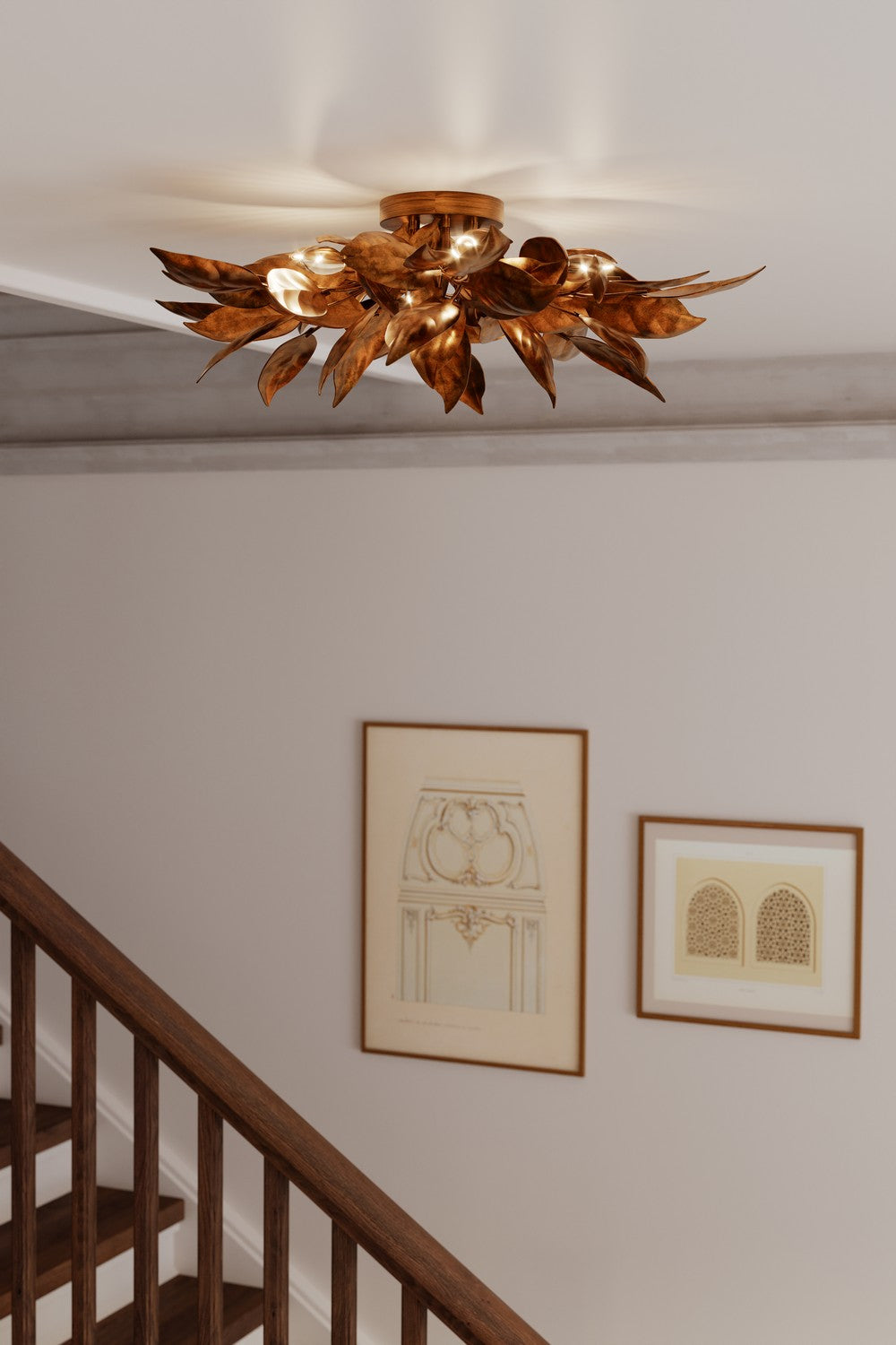 Metropolitan - N3525-736 - Six Light Flush Mount - Seraphine - Weathered Gold
