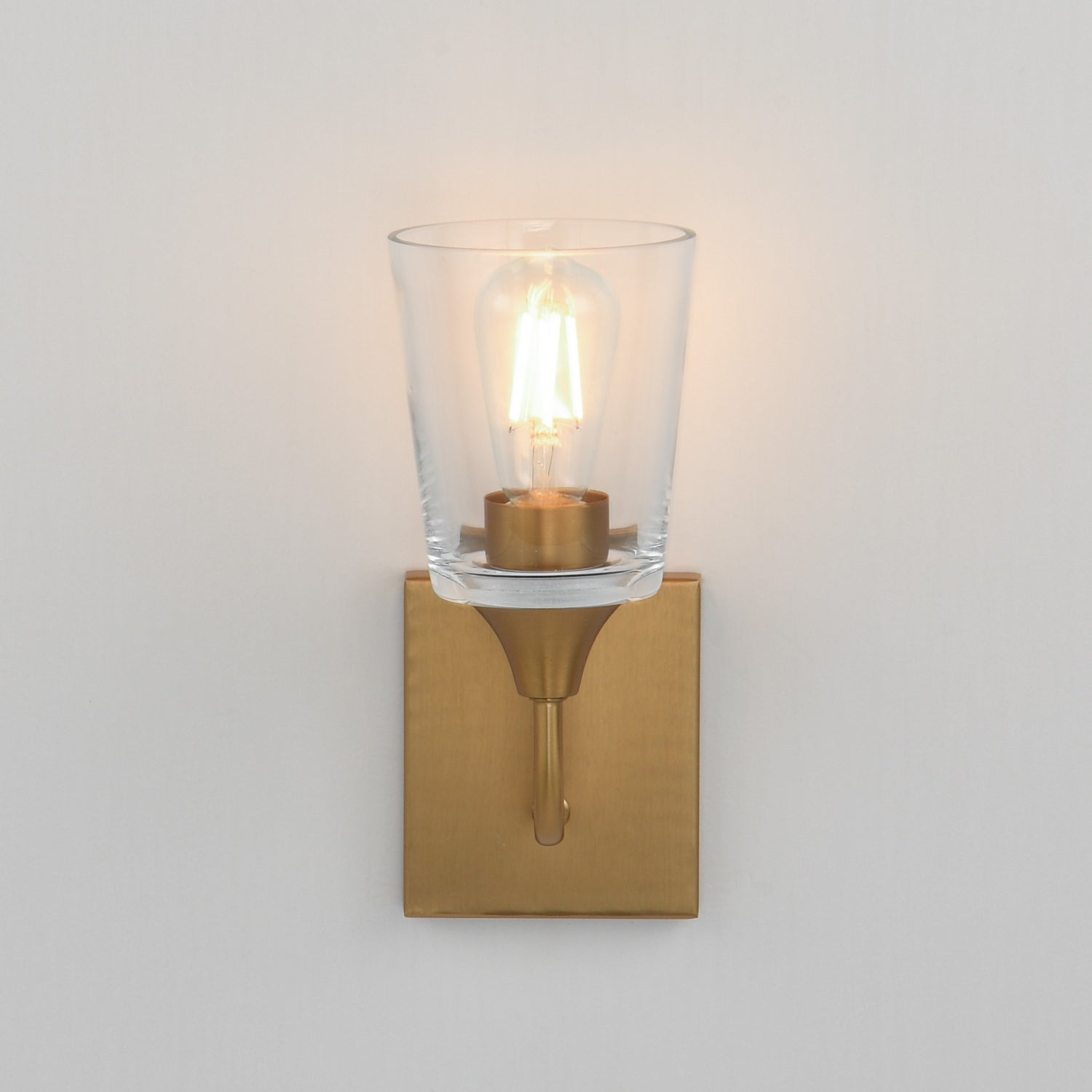 Maxim - 12881CLNAB - One Light Wall Sconce - Hudson - Natural Aged Brass