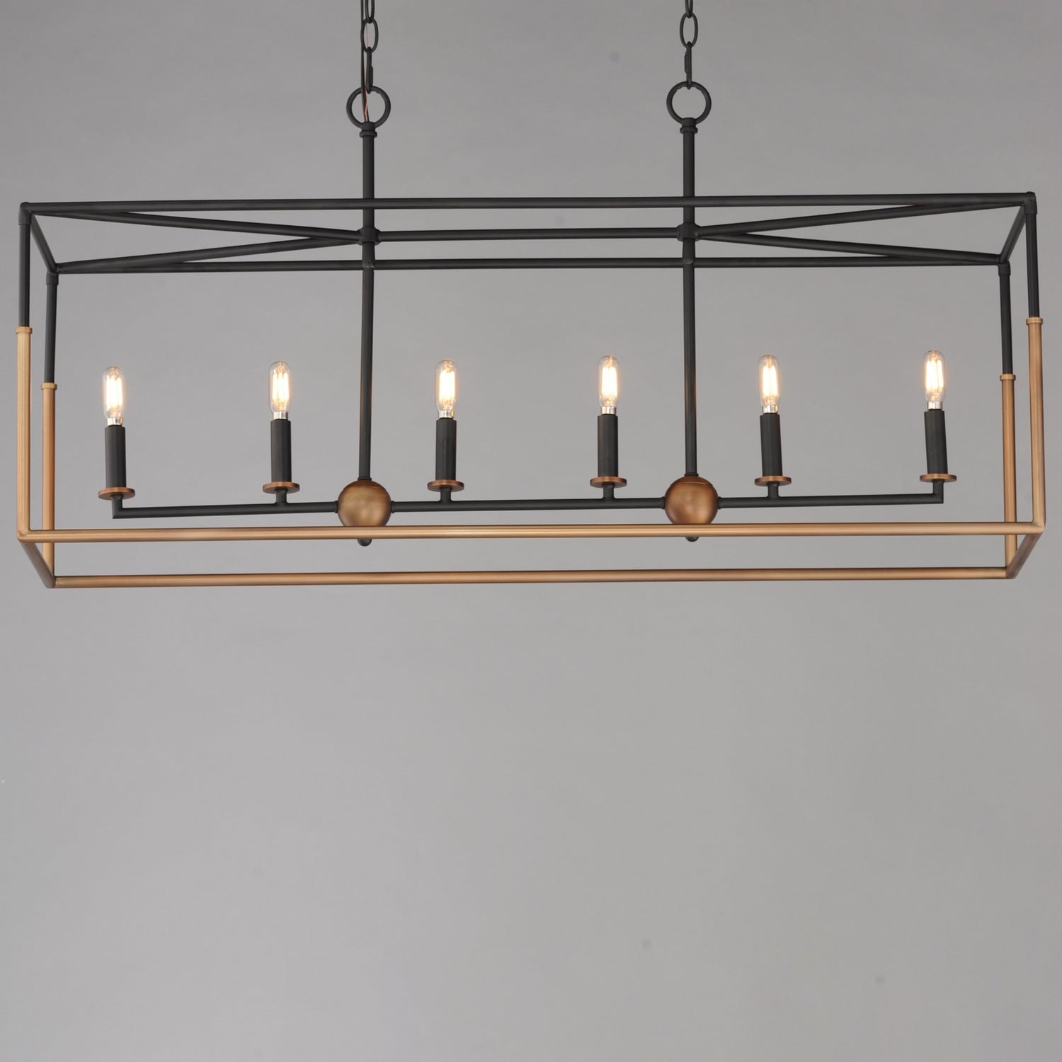 Maxim - 28626BKWBR - Six Light Linear Pendant - SoHo - Black/Weathered Brass