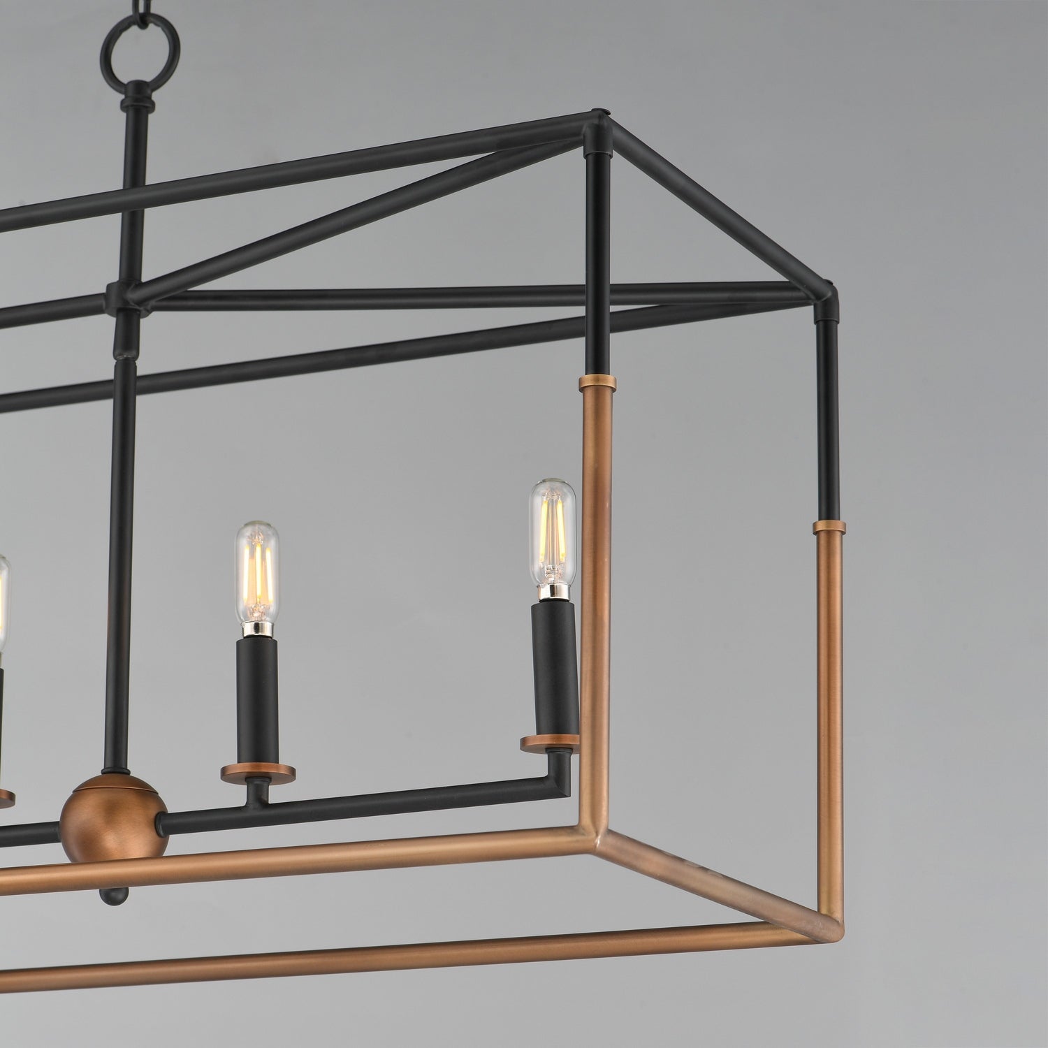 Maxim - 28626BKWBR - Six Light Linear Pendant - SoHo - Black/Weathered Brass