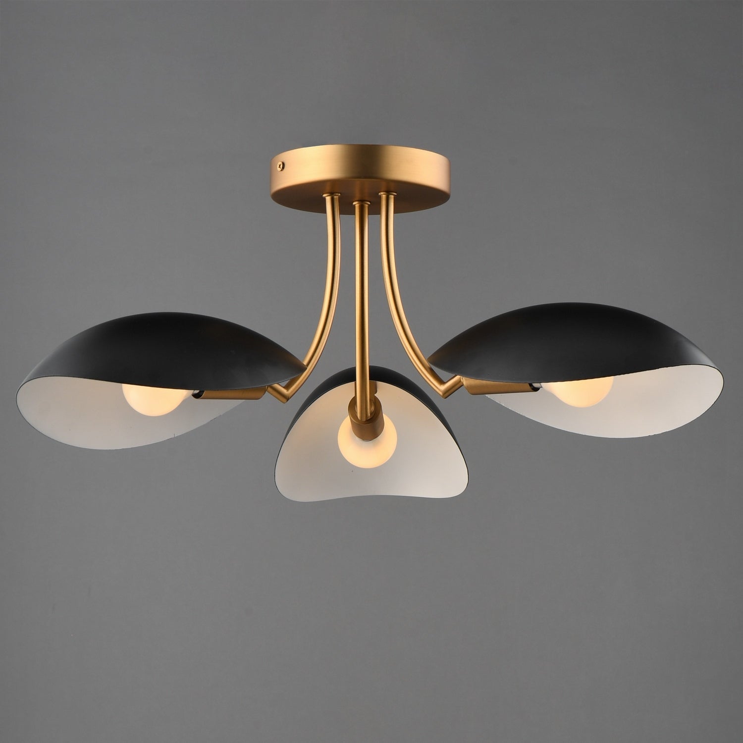 Maxim - 10823BKNAB - Three Light Semi Flush Mount - Maris - Black / Natural Aged Brass