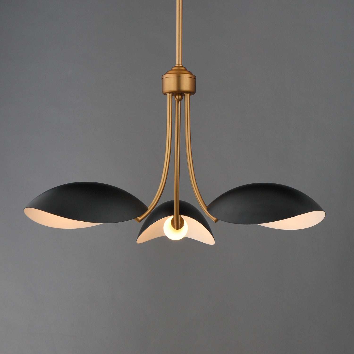 Maxim - 10824BKNAB - Three Light Pendant - Maris - Black / Natural Aged Brass