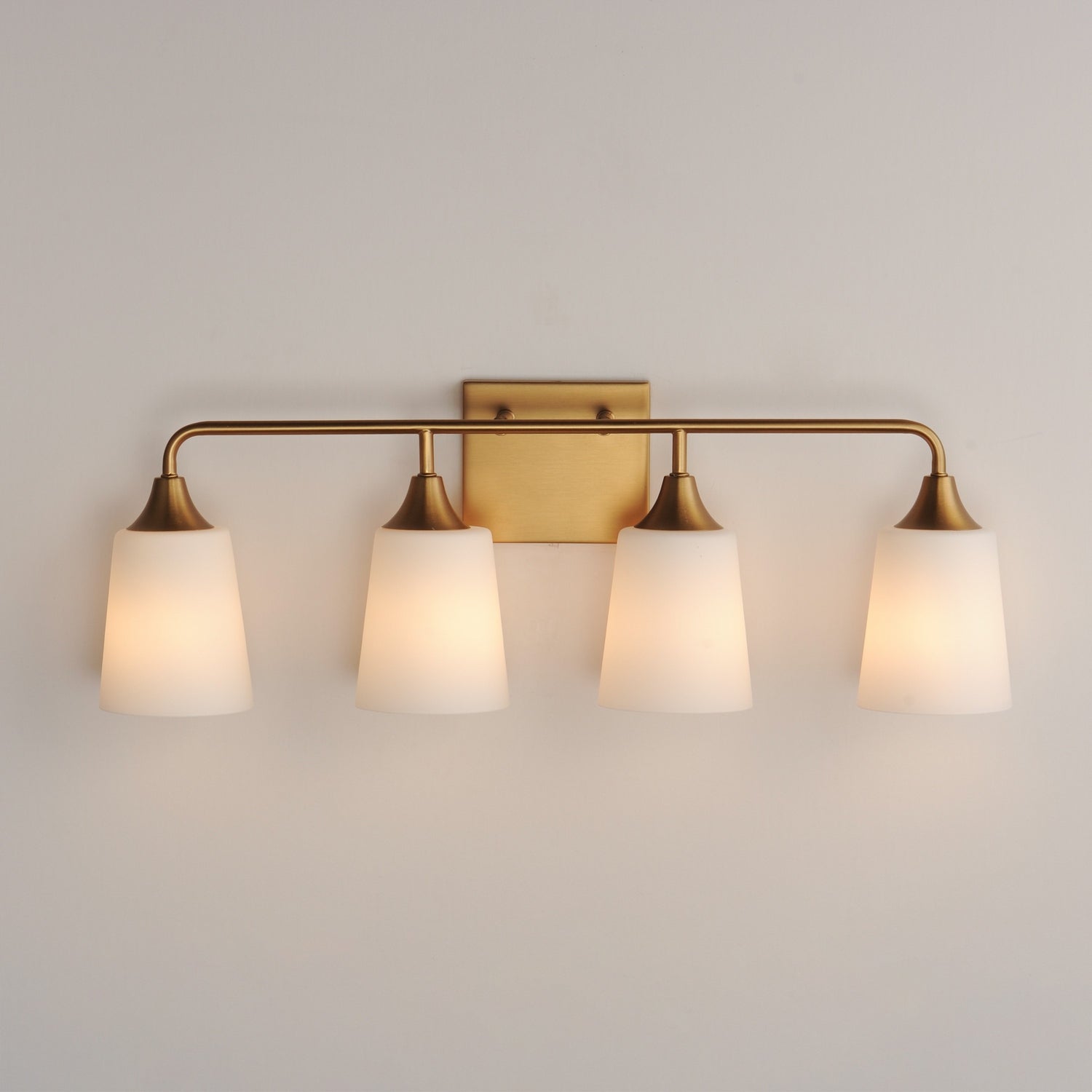 Maxim - 12884SWNAB - Four Light Bath Vanity - Hudson - Natural Aged Brass