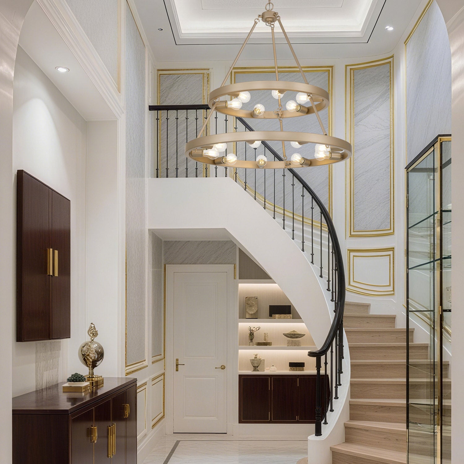 Golden - 1019-69 FRG - 15 Light Chandelier - Castile - French Gold