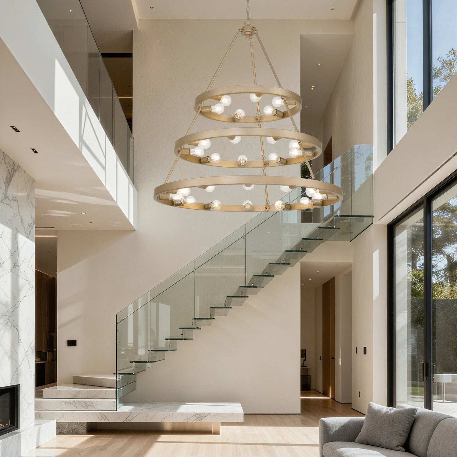 Golden - 1019-6-9-12 FRG - 27 Light Chandelier - Castile - French Gold