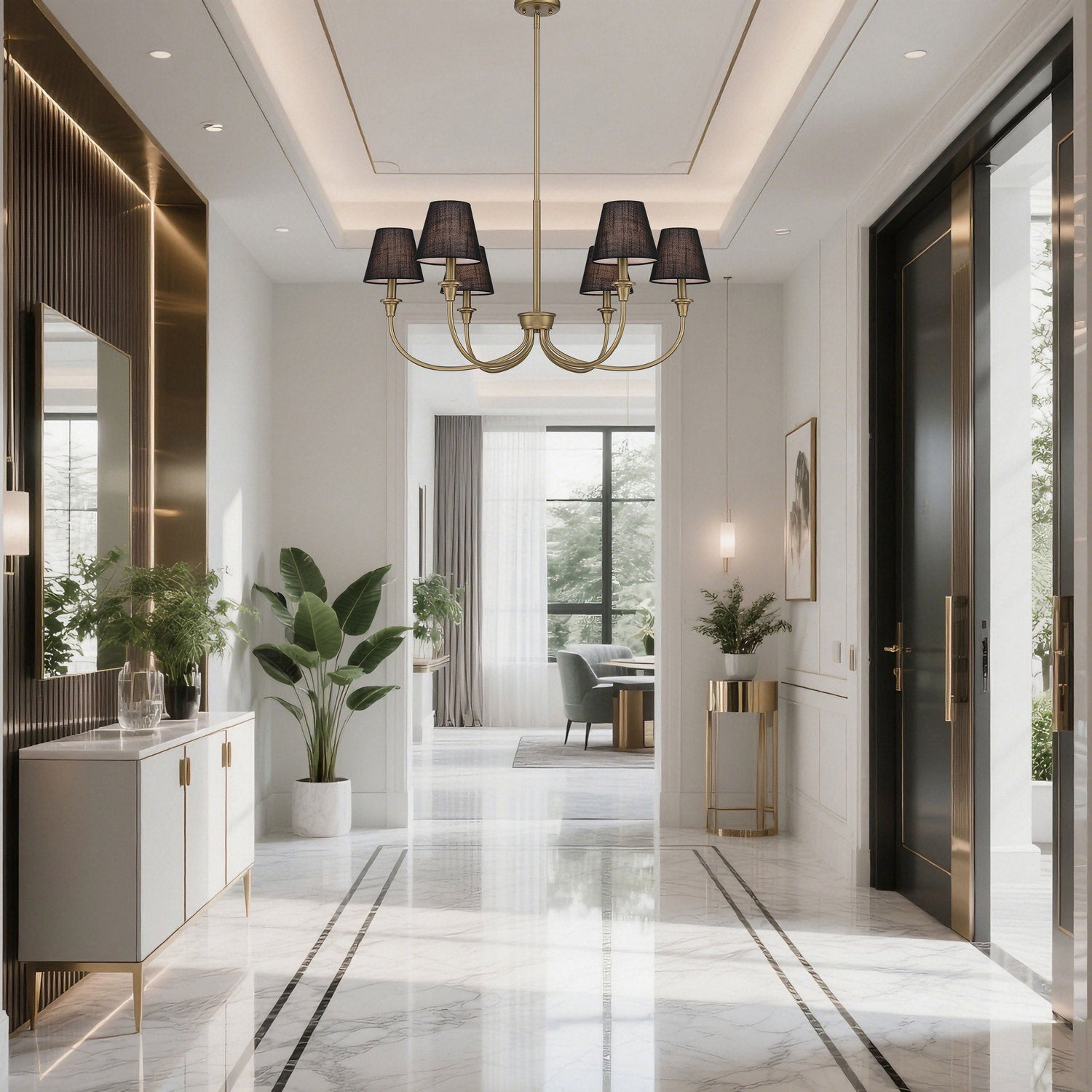 Golden - 1622-6 BCB-EHB - Six Light Chandelier - Cambria - Brushed Champagne Brass