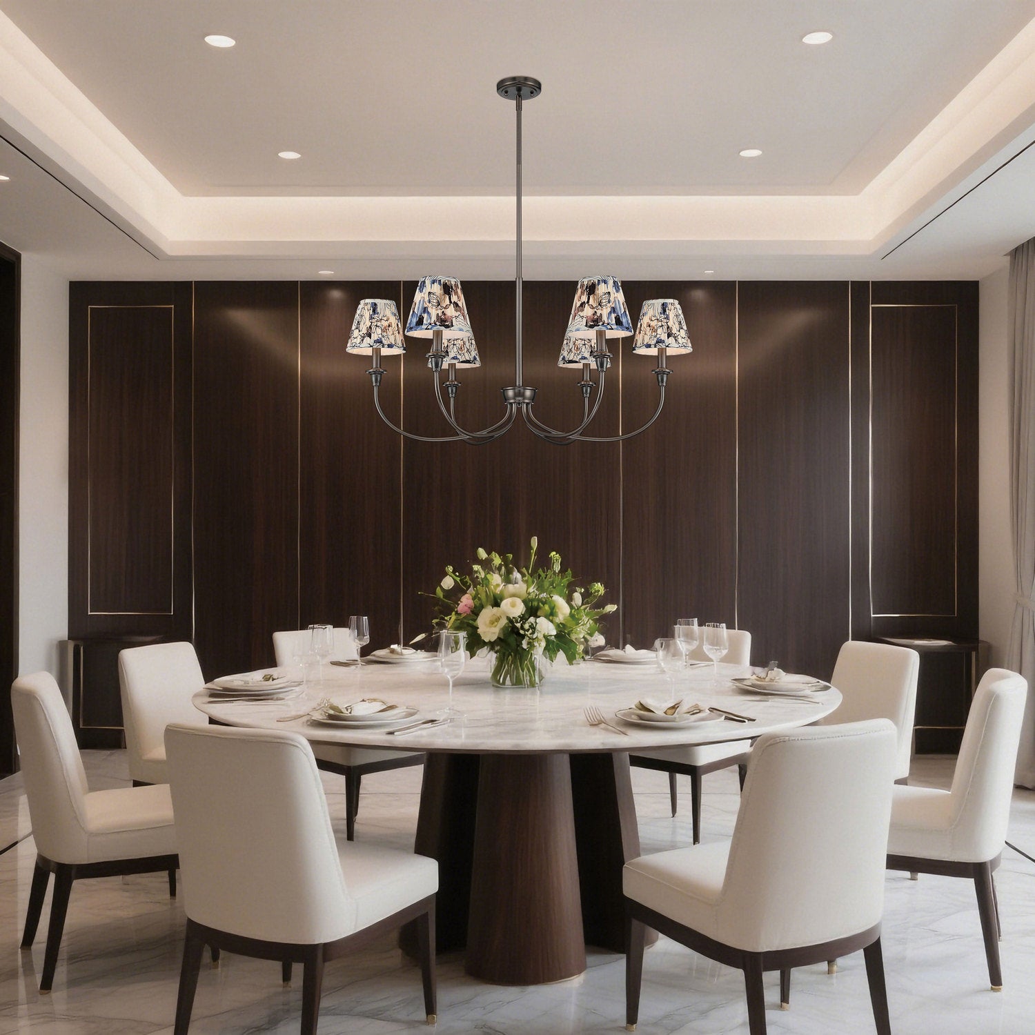 Golden - 1622-6 ORB-HGB - Six Light Chandelier - Cambria - Oil Rubbed Bronze