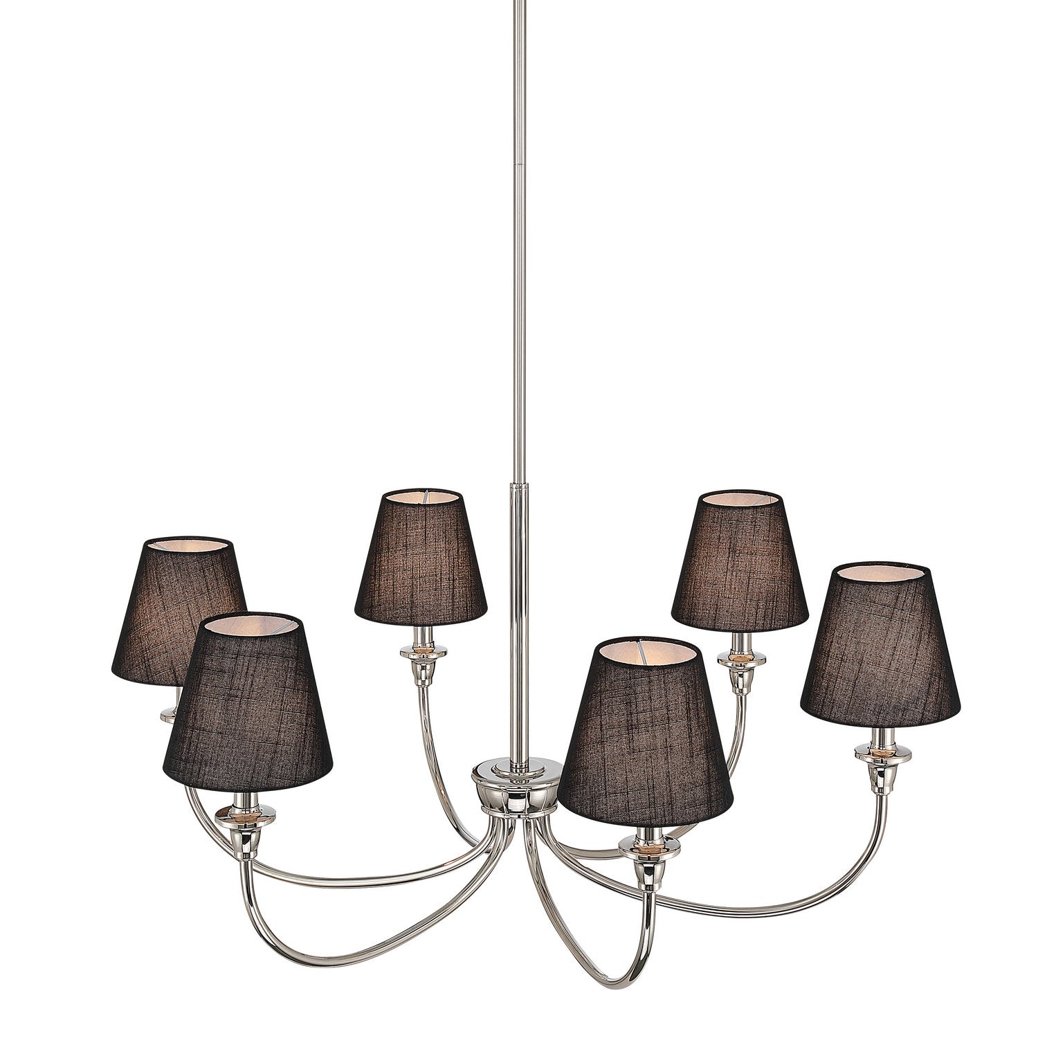 Golden - 1622-6 PN-EHB - Six Light Chandelier - Cambria - Polished Nickel