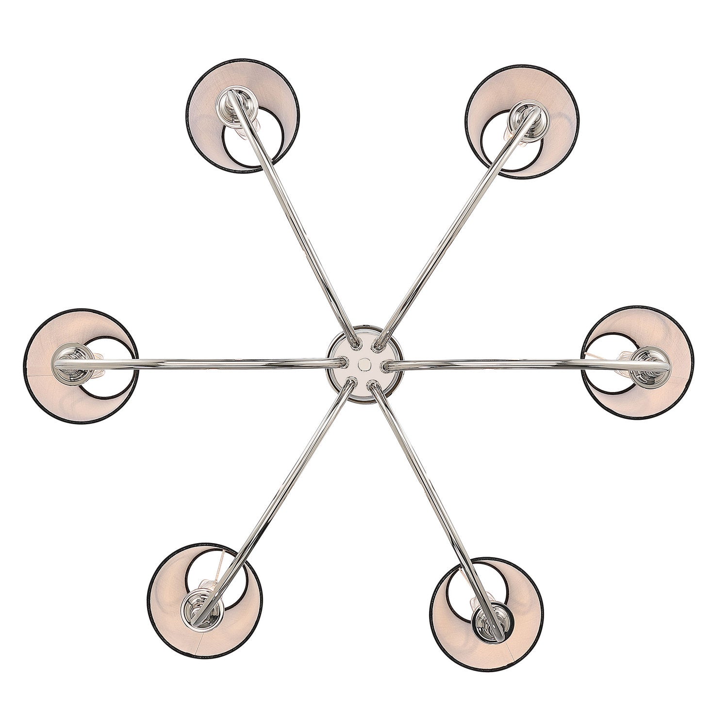 Golden - 1622-6 PN-EHB - Six Light Chandelier - Cambria - Polished Nickel