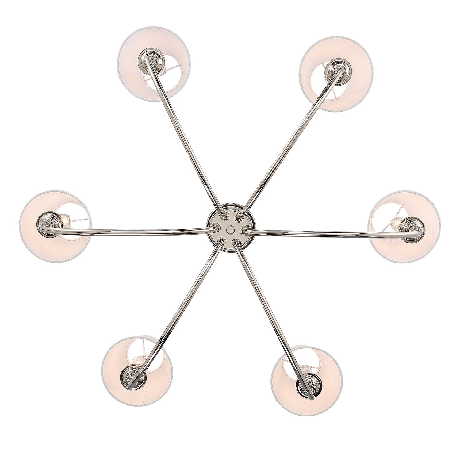 Golden - 1622-6 PN-EHW - Six Light Chandelier - Cambria - Polished Nickel