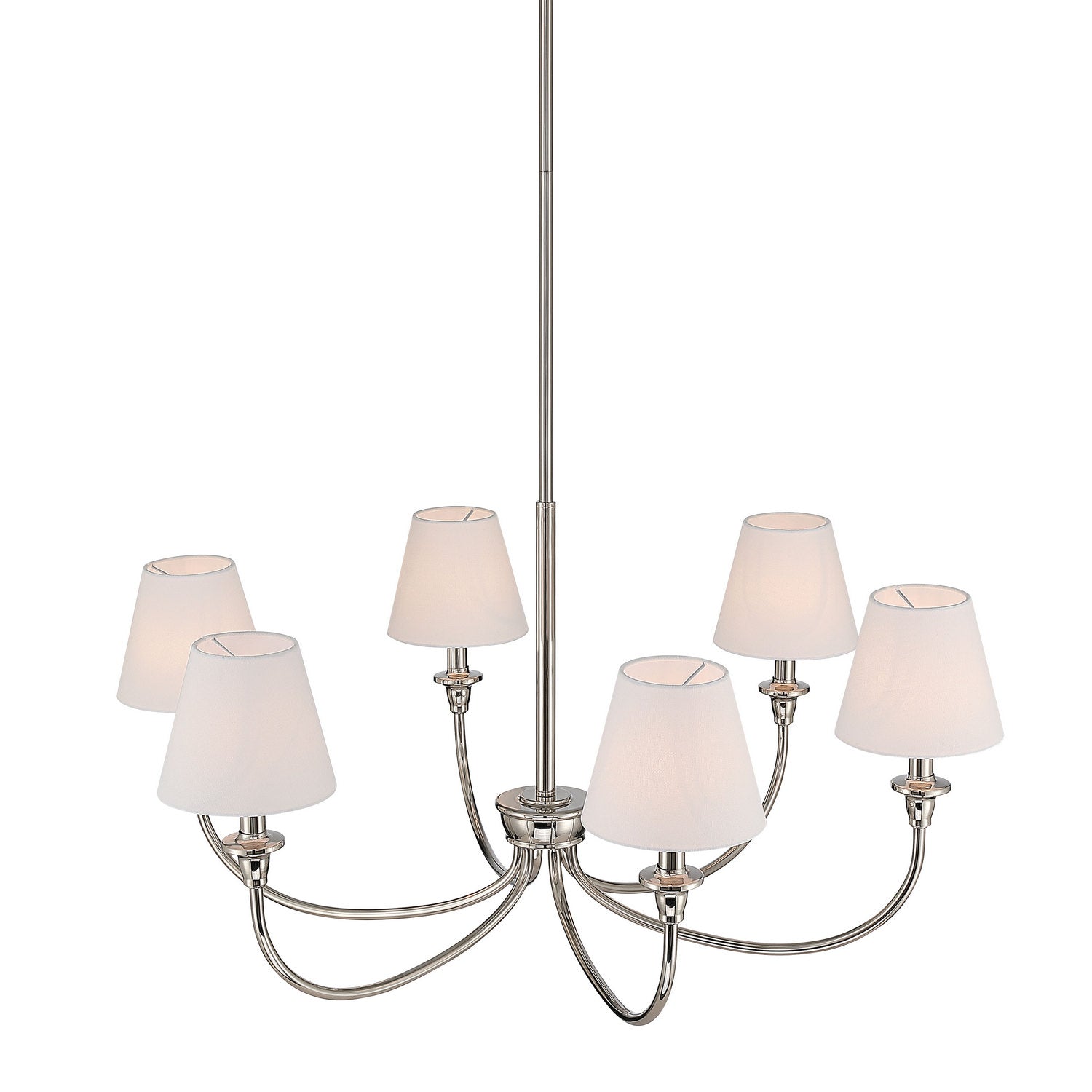 Golden - 1622-6 PN-EHW - Six Light Chandelier - Cambria - Polished Nickel