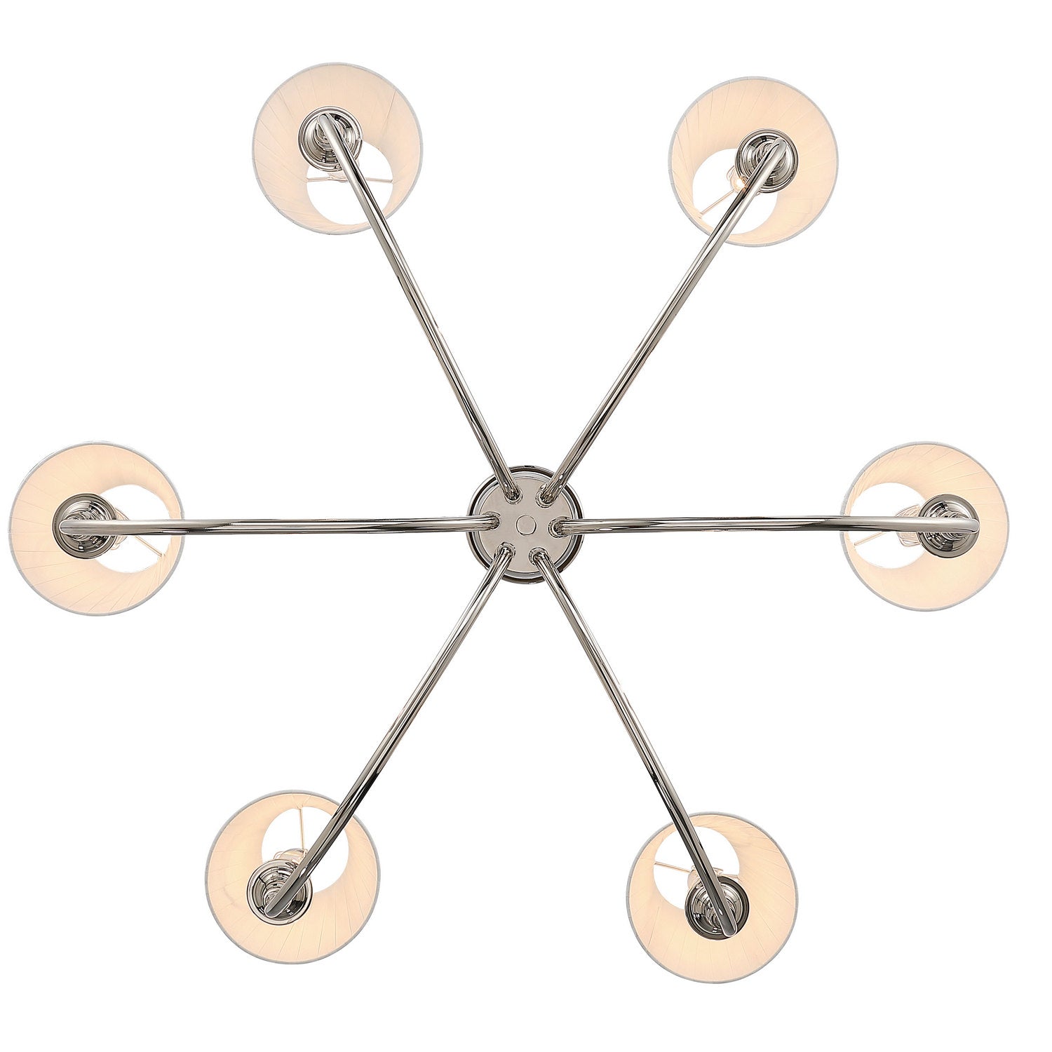 Golden - 1622-6 PN-EPW - Six Light Chandelier - Cambria - Polished Nickel