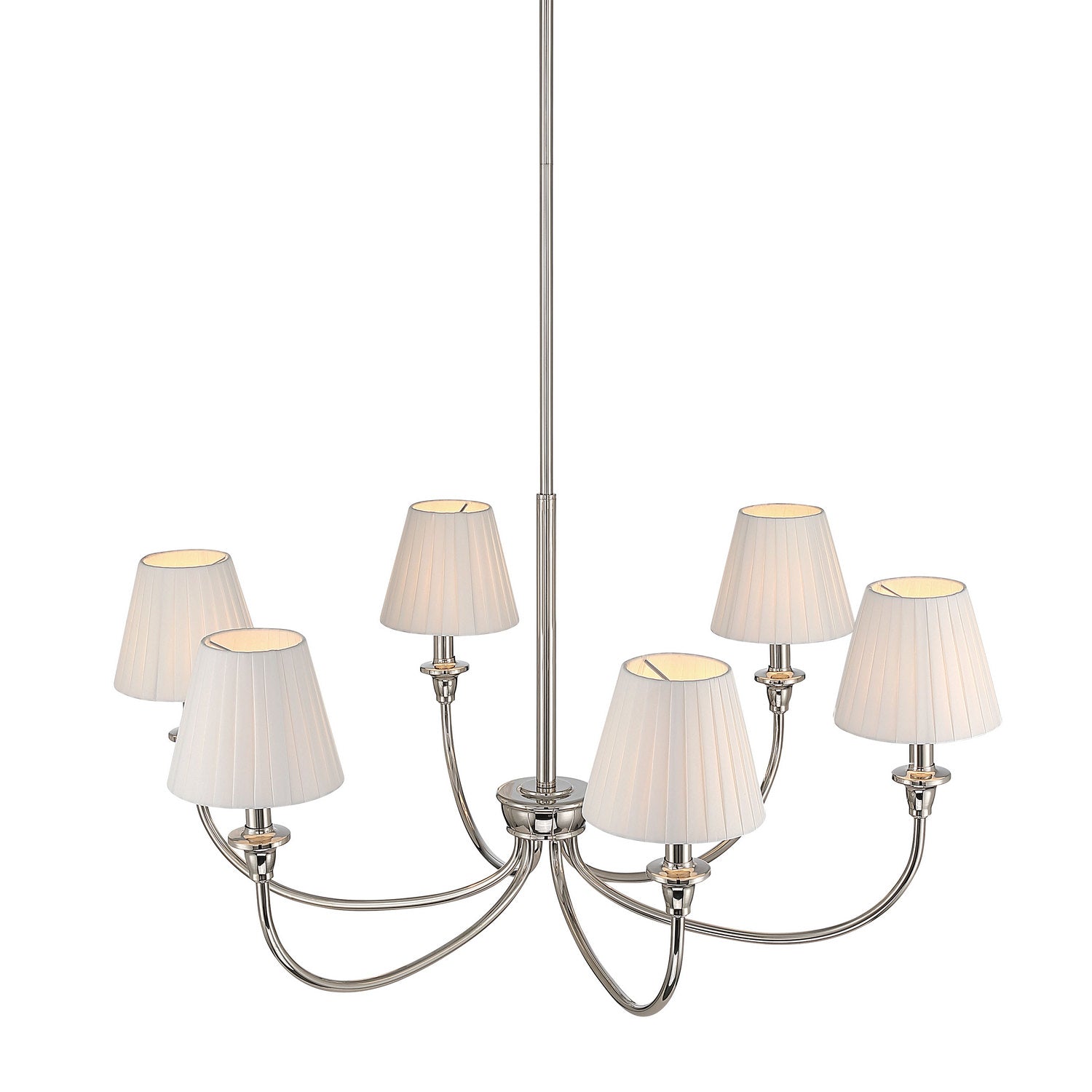 Golden - 1622-6 PN-EPW - Six Light Chandelier - Cambria - Polished Nickel