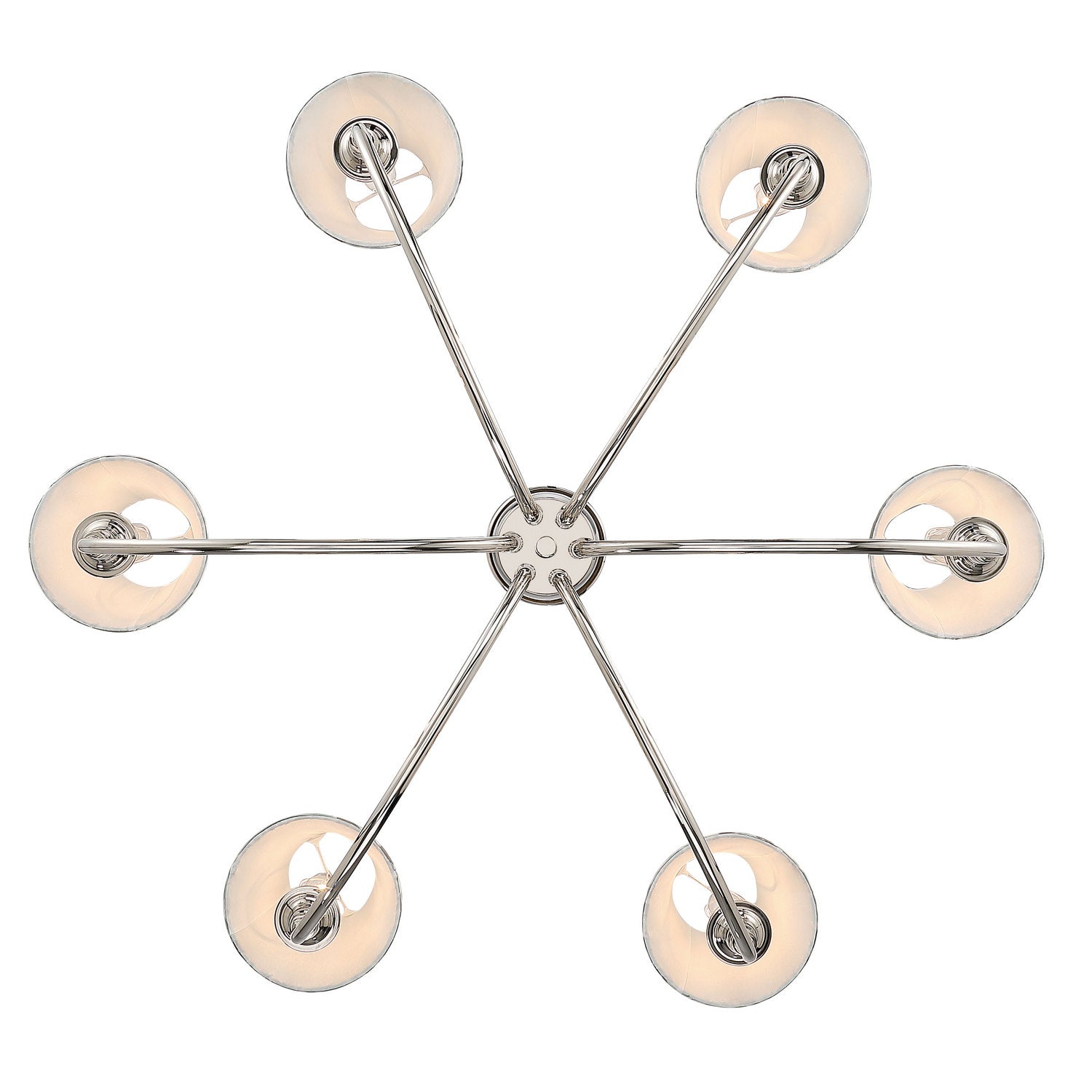 Golden - 1622-6 PN-HGA - Six Light Chandelier - Cambria - Polished Nickel