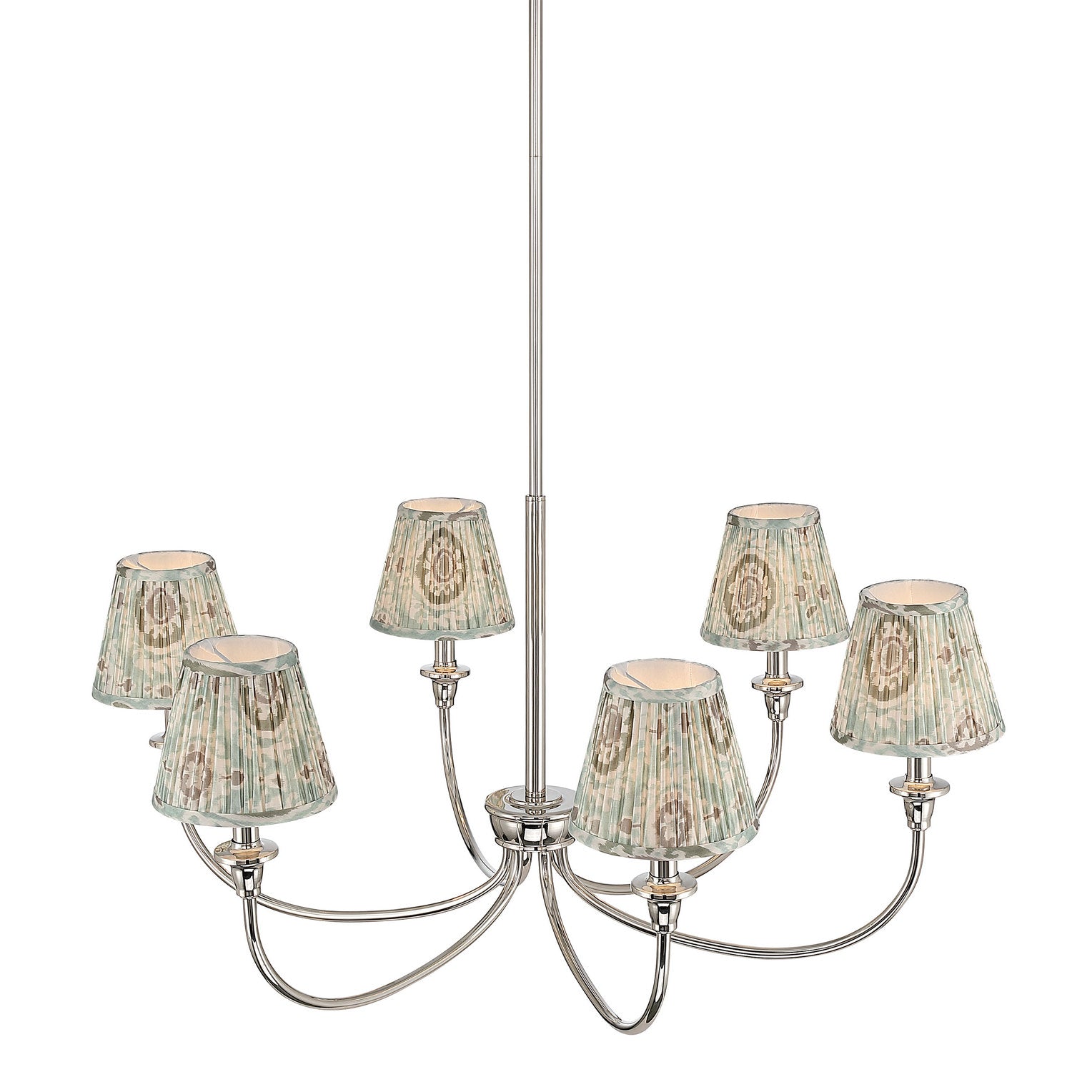 Golden - 1622-6 PN-HGA - Six Light Chandelier - Cambria - Polished Nickel