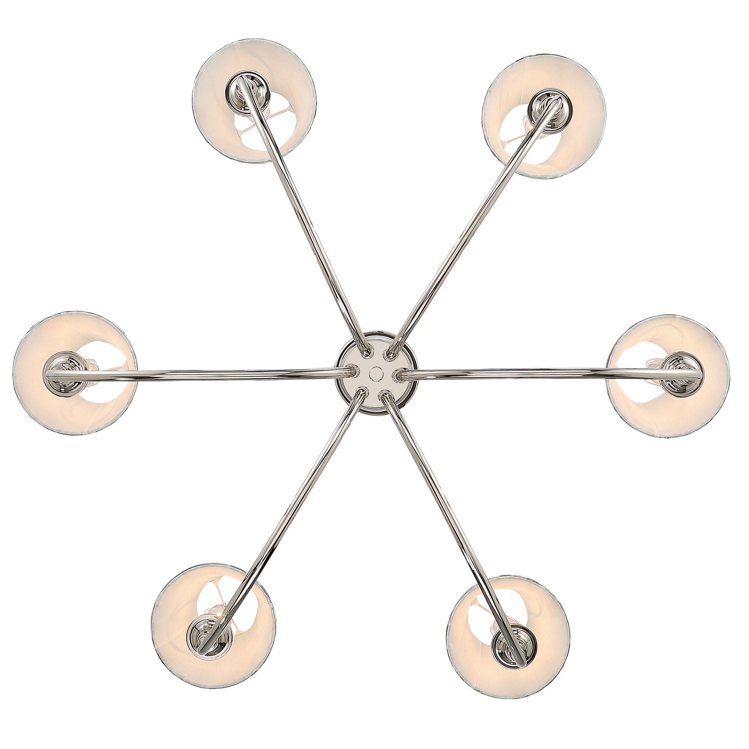 Golden - 1622-6 PN-HGB - Six Light Chandelier - Cambria - Polished Nickel