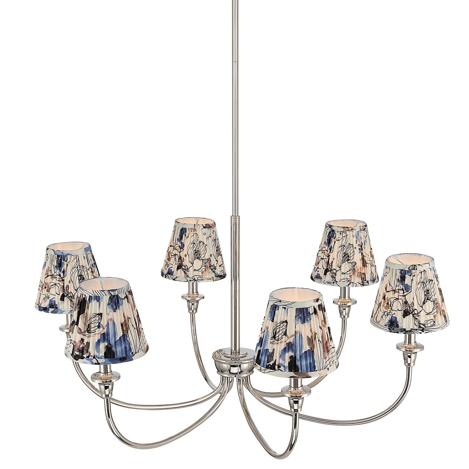 Golden - 1622-6 PN-HGB - Six Light Chandelier - Cambria - Polished Nickel