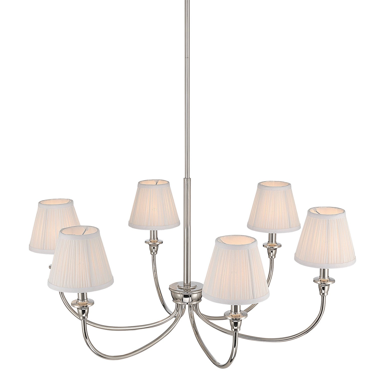 Golden - 1622-6 PN-HGW - Six Light Chandelier - Cambria - Polished Nickel