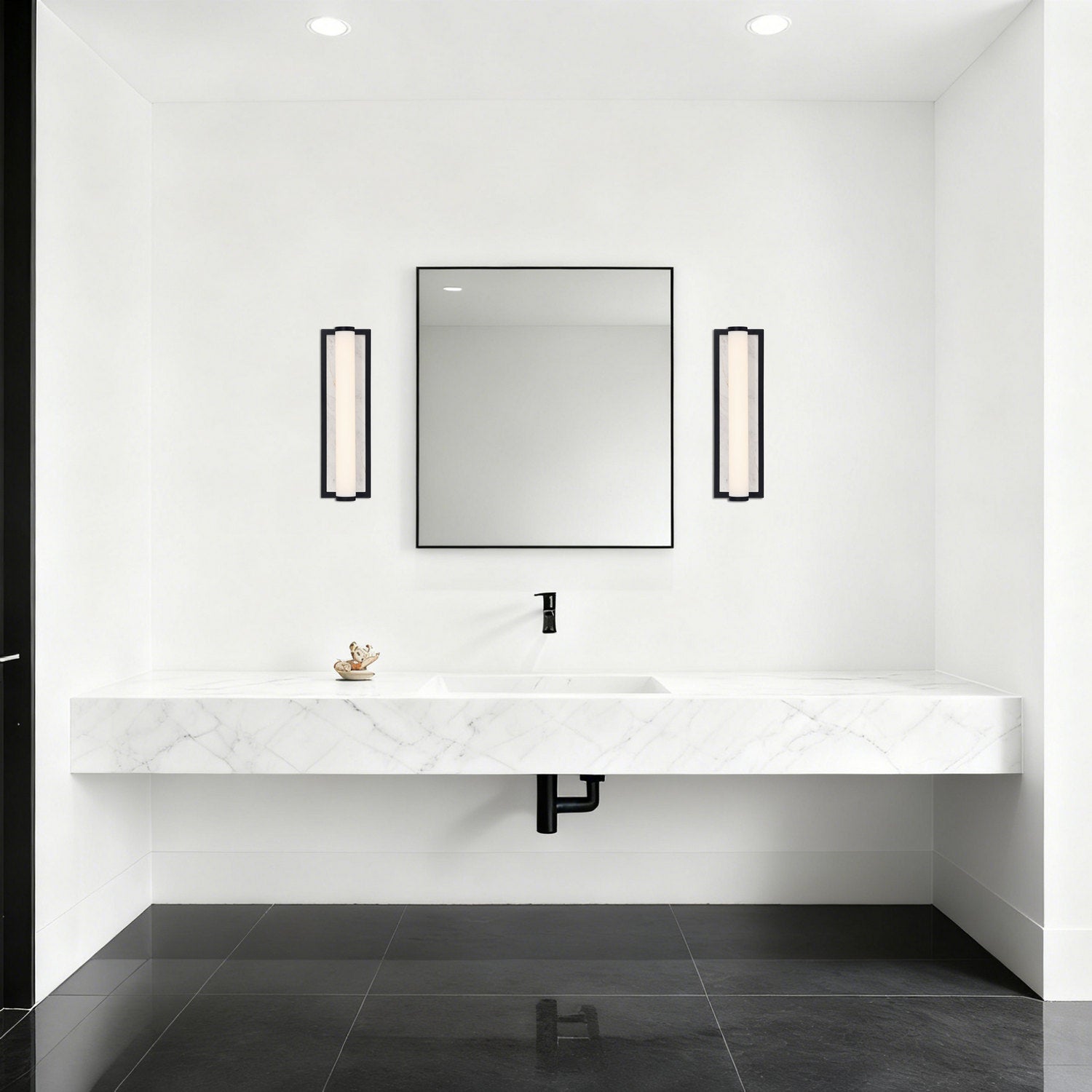 Golden - 1672-BA18 BLK-JW - LED Vanity - Stratum - Matte Black