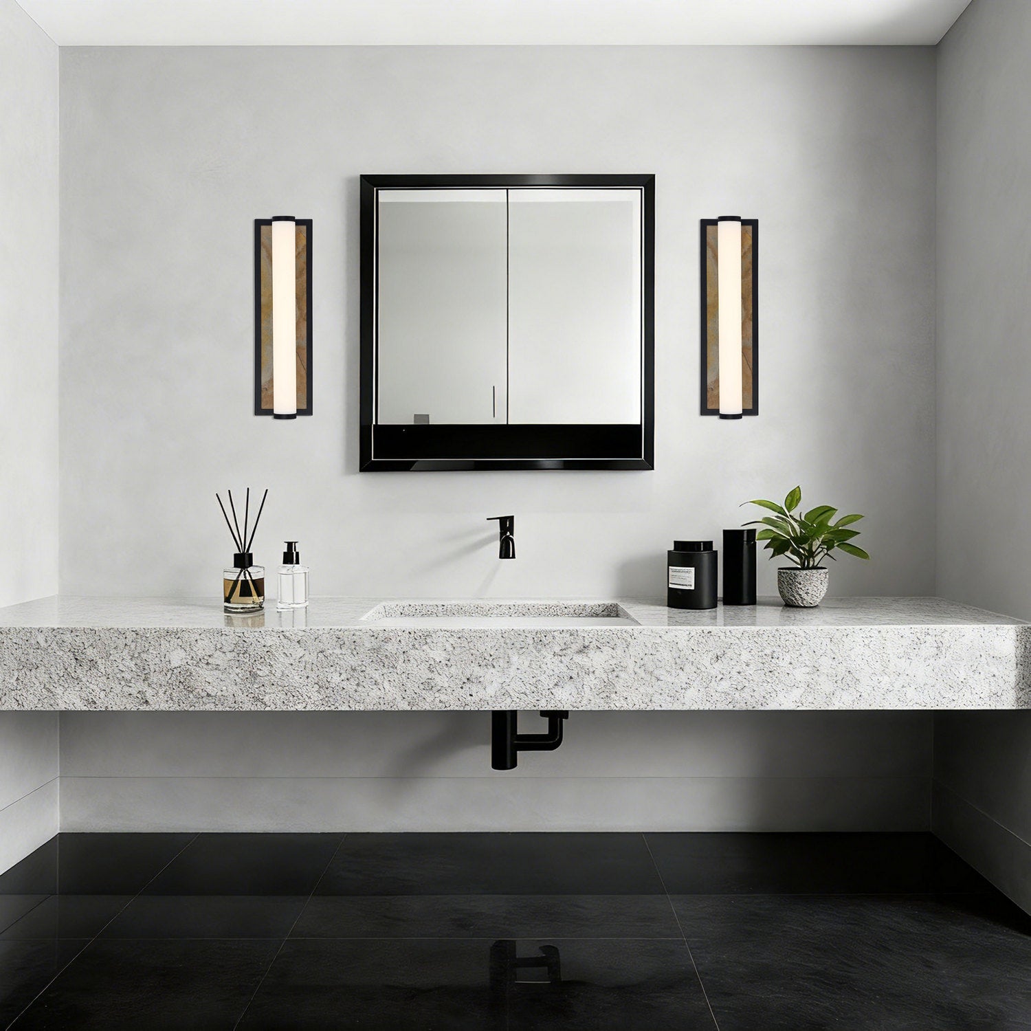 Golden - 1672-BA18 BLK-MR - LED Vanity - Stratum - Matte Black