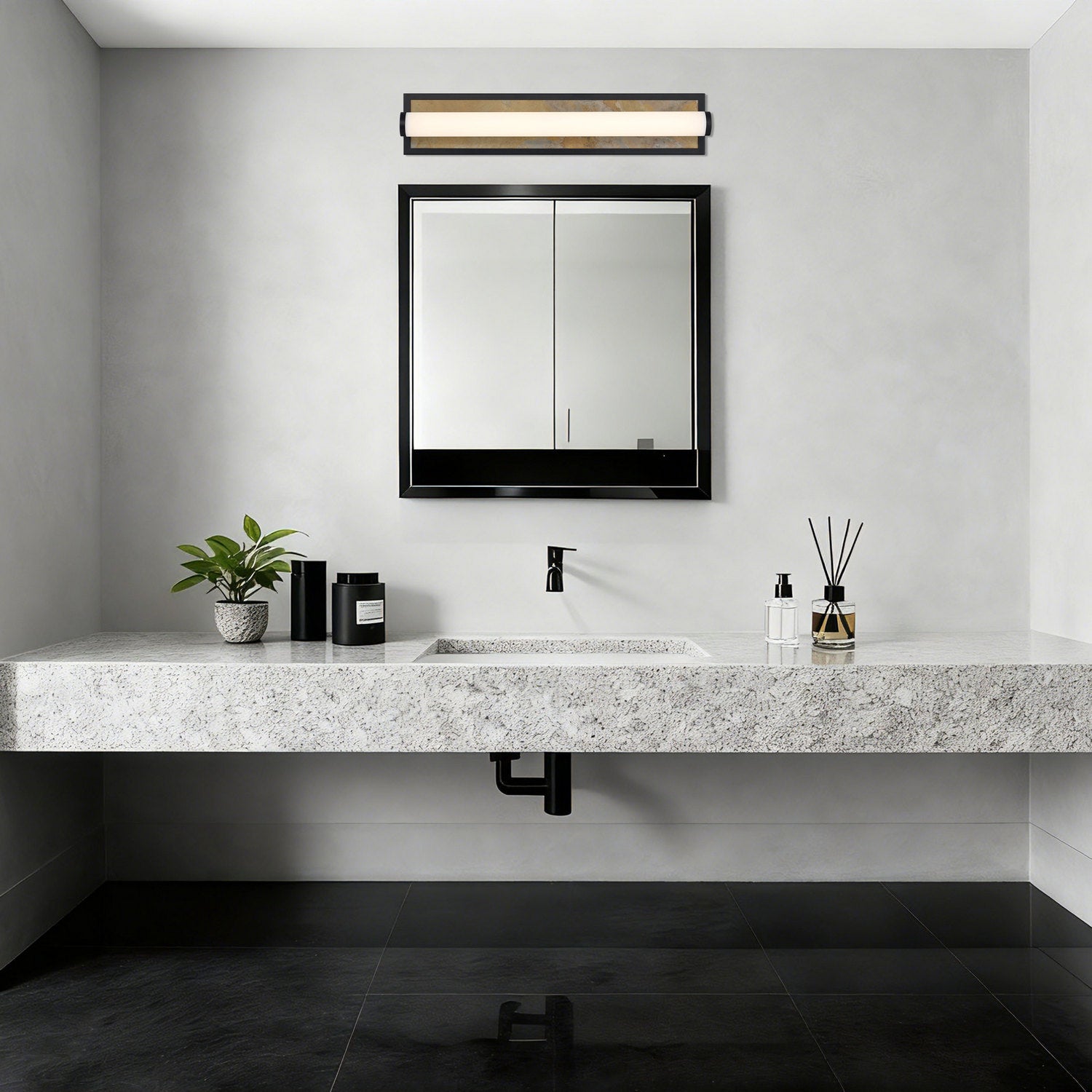 Golden - 1672-BA24 BLK-MR - LED Vanity - Stratum - Matte Black