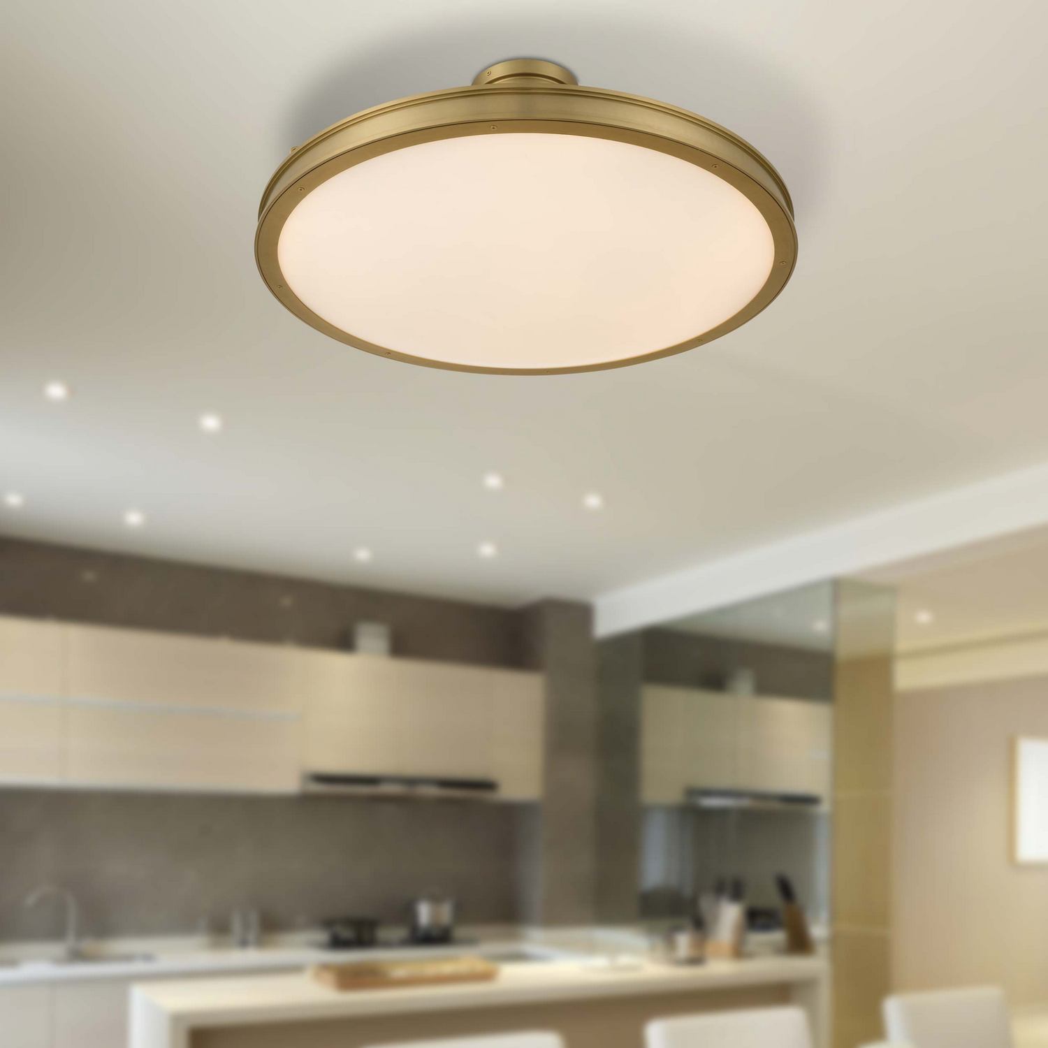 Golden - 1700-30SF BCB-EG - LED Semi-Flush Mount - Cameron - Brushed Champagne Brass