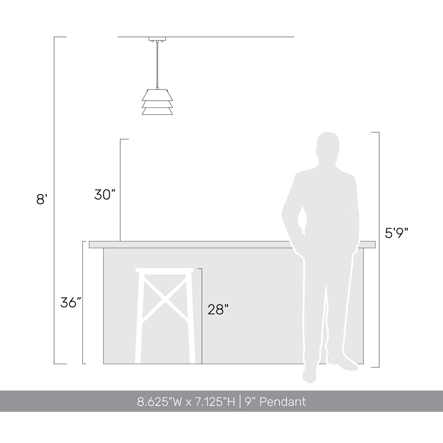 Golden - 3990-9 LWA - One Light Pendant - Aalto - Light Walnut