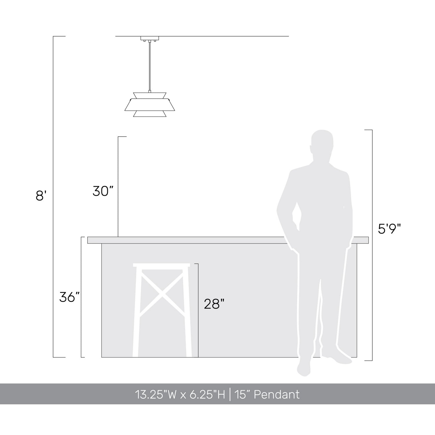 Golden - 3990-913 DWA-LWA - One Light Pendant - Aalto - Dark Walnut-Light Walnut
