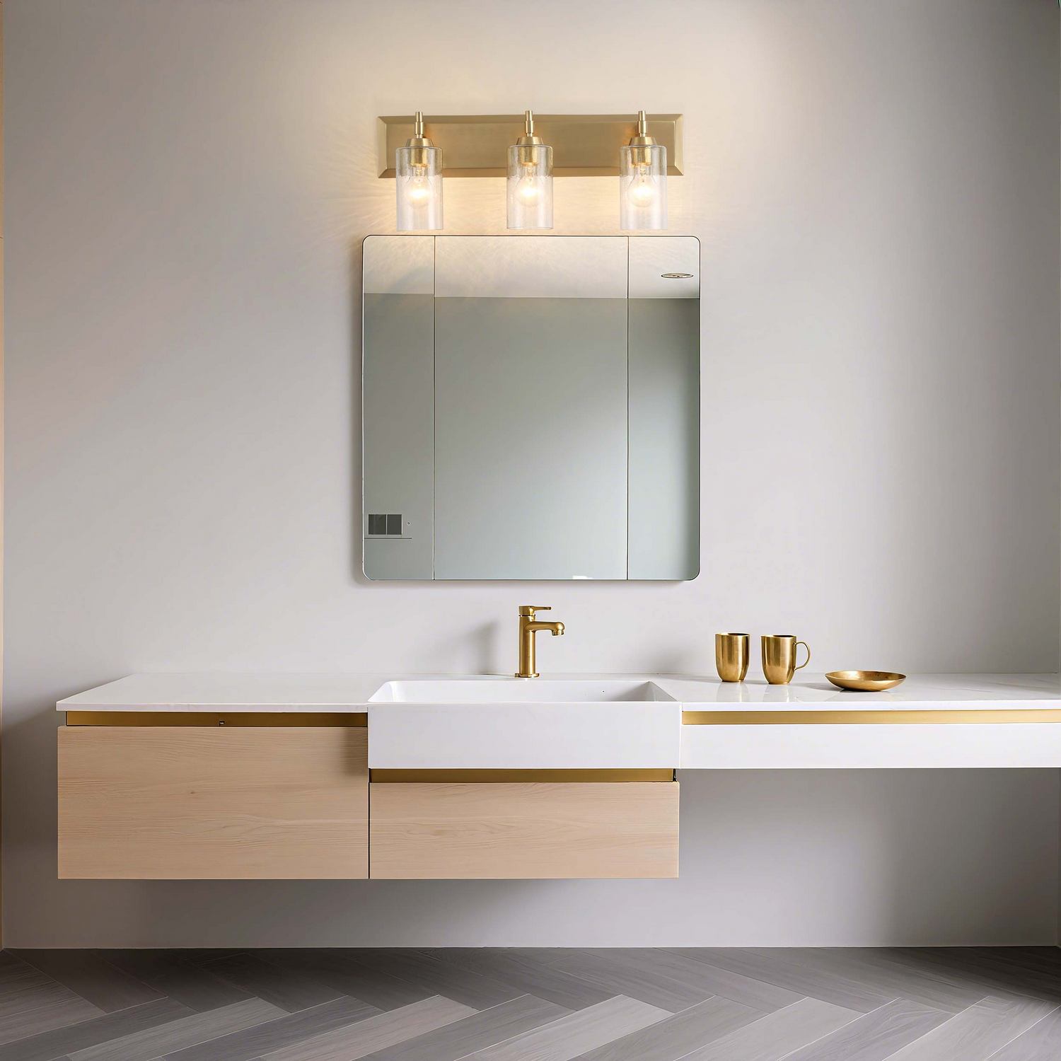 Golden - 5189-BA3 BCB-HWG - Three Light Vanity - Brilia - Brushed Champagne Brass