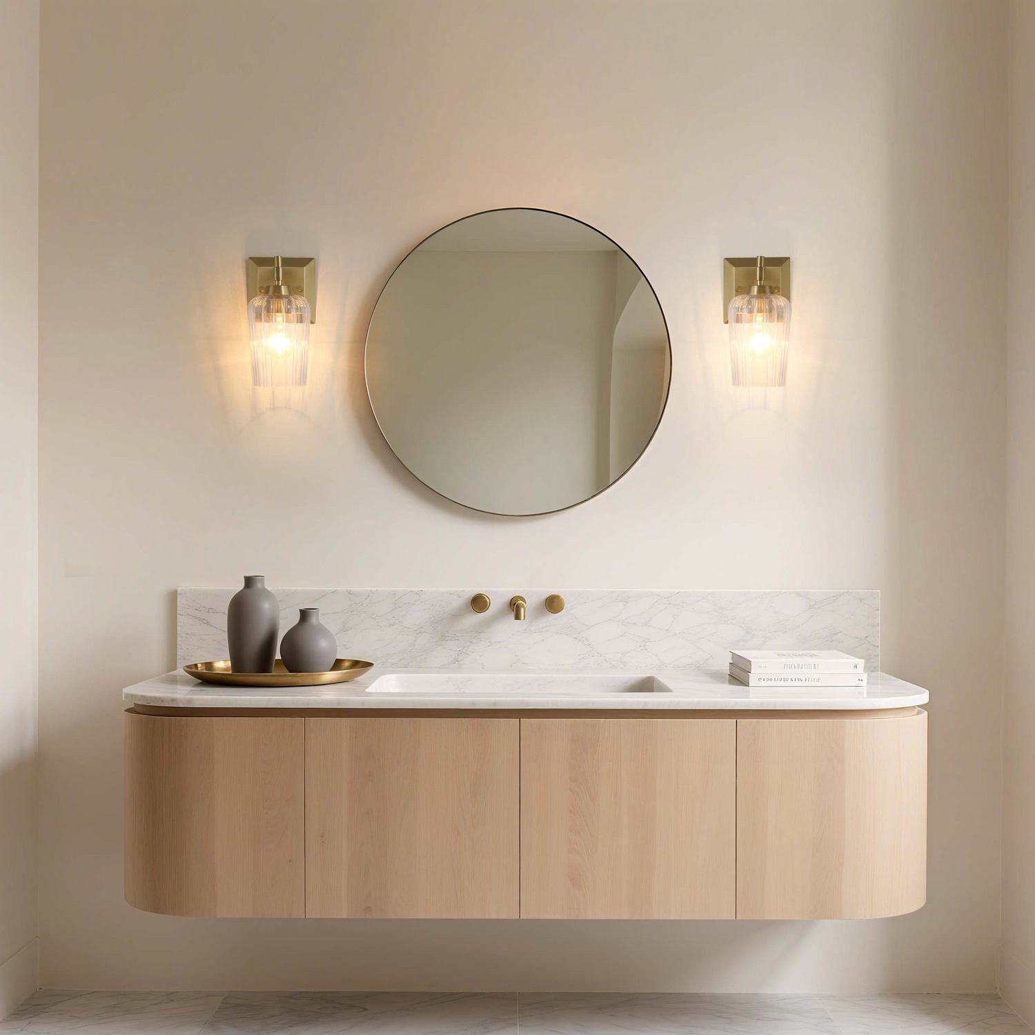 Golden - 5189-WSC BCB-FLT - One Light Wall Sconce Vanity - Brilia - Brushed Champagne Brass