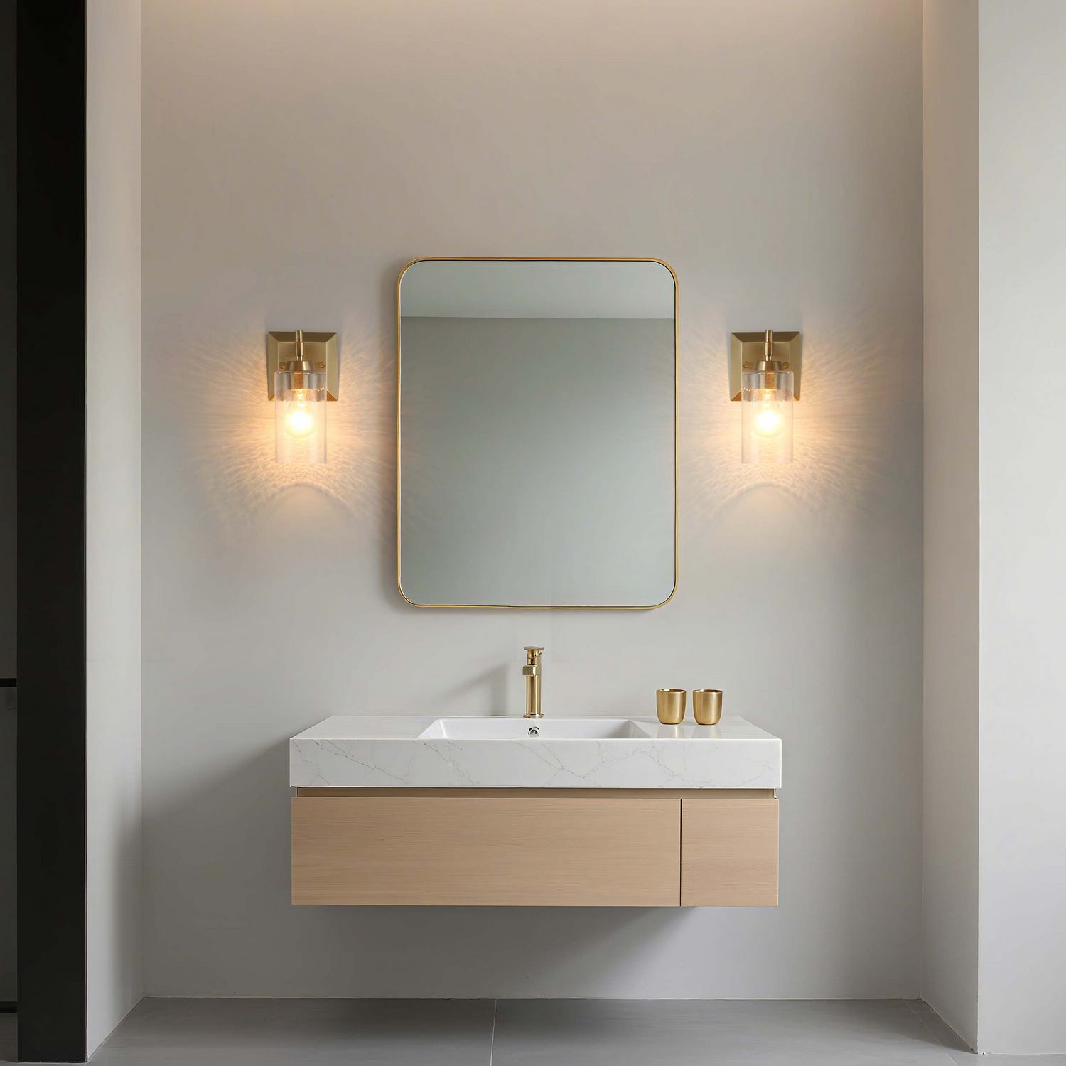 Golden - 5189-WSC BCB-HWG - One Light Wall Sconce Vanity - Brilia - Brushed Champagne Brass